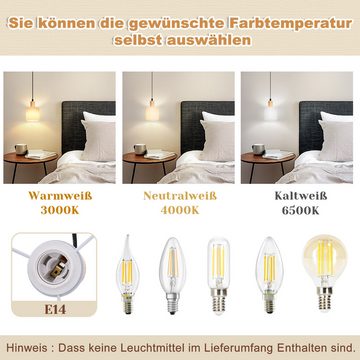 Nettlife Pendelleuchte Holz Esstischlampe Vintage 1/3 Flammig Hängeleuchte Weiß Stoffschirm, Höhenverstellbar, LED wechselbar, E14 Fassung, Küche Wohnzimmer Restaurant Schlafzimmer Flur