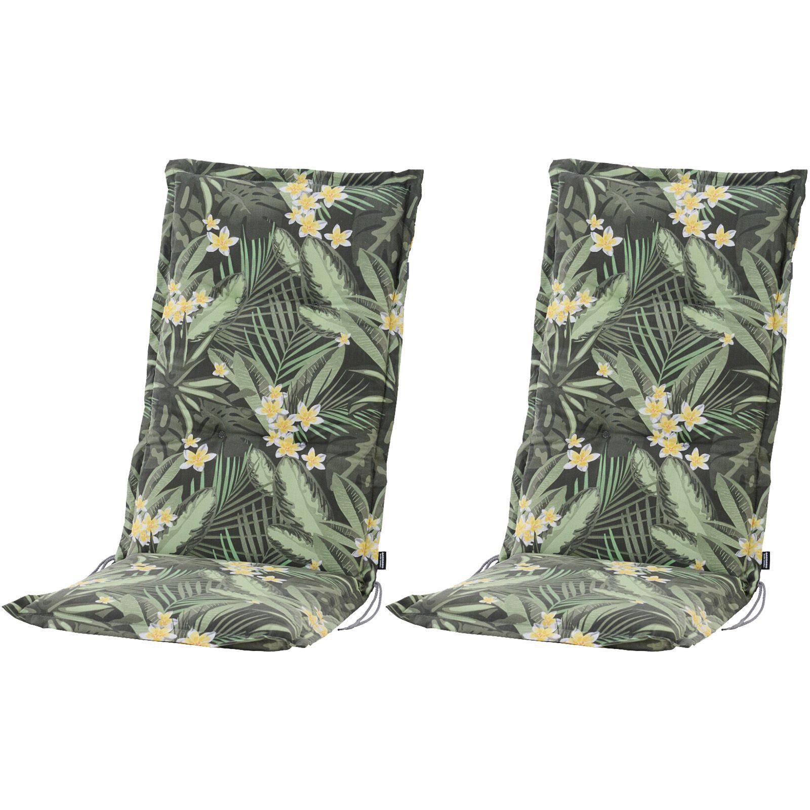 BURI Hochlehnerauflage Gartenstuhlauflagen Schaumstofffüllung Dschungel-Muster UV-lichtecht, (2 St)