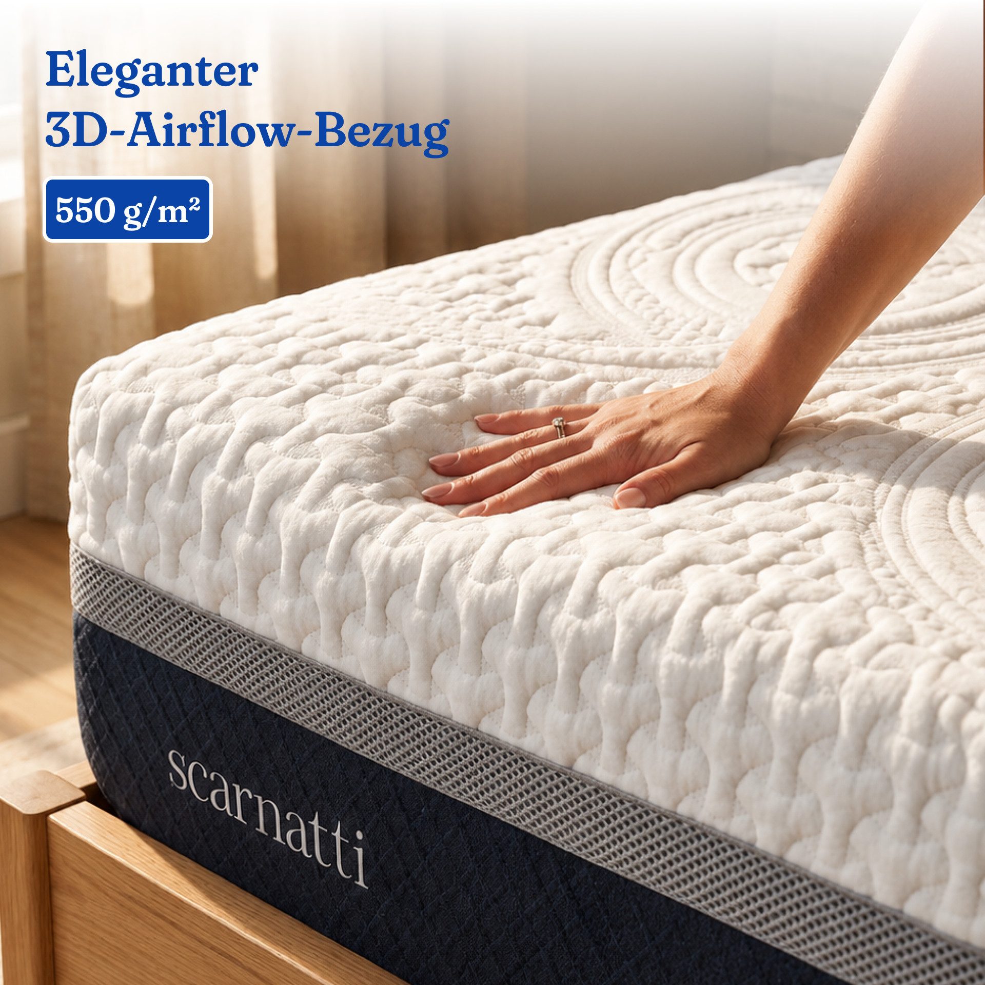 Gelschaummatratze Excellence 7 Zonen Matratze, 2 Liegeseiten, 90x200, 140x200 cm & mehr, scarnatti, 27 cm hoch, (Rollmatratze, 80x200 cm, H3/H4, Memory Foam), C – Bild 5 von 5