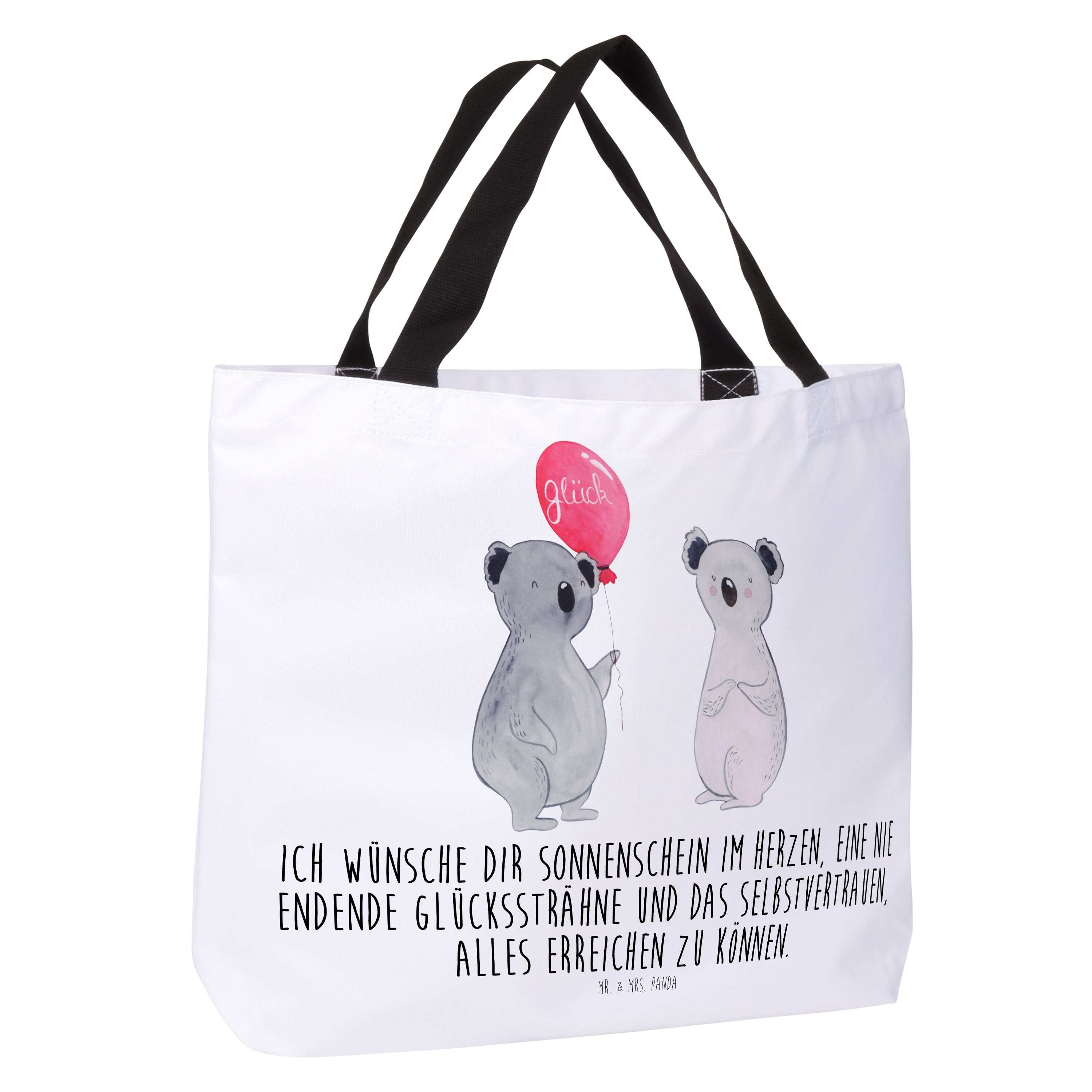 (1-tlg) Ge Koala & Luftballon Panda Koalabär, - Weiß Mrs. - Shopper Tasche, Schultasche, Geschenk, Mr.