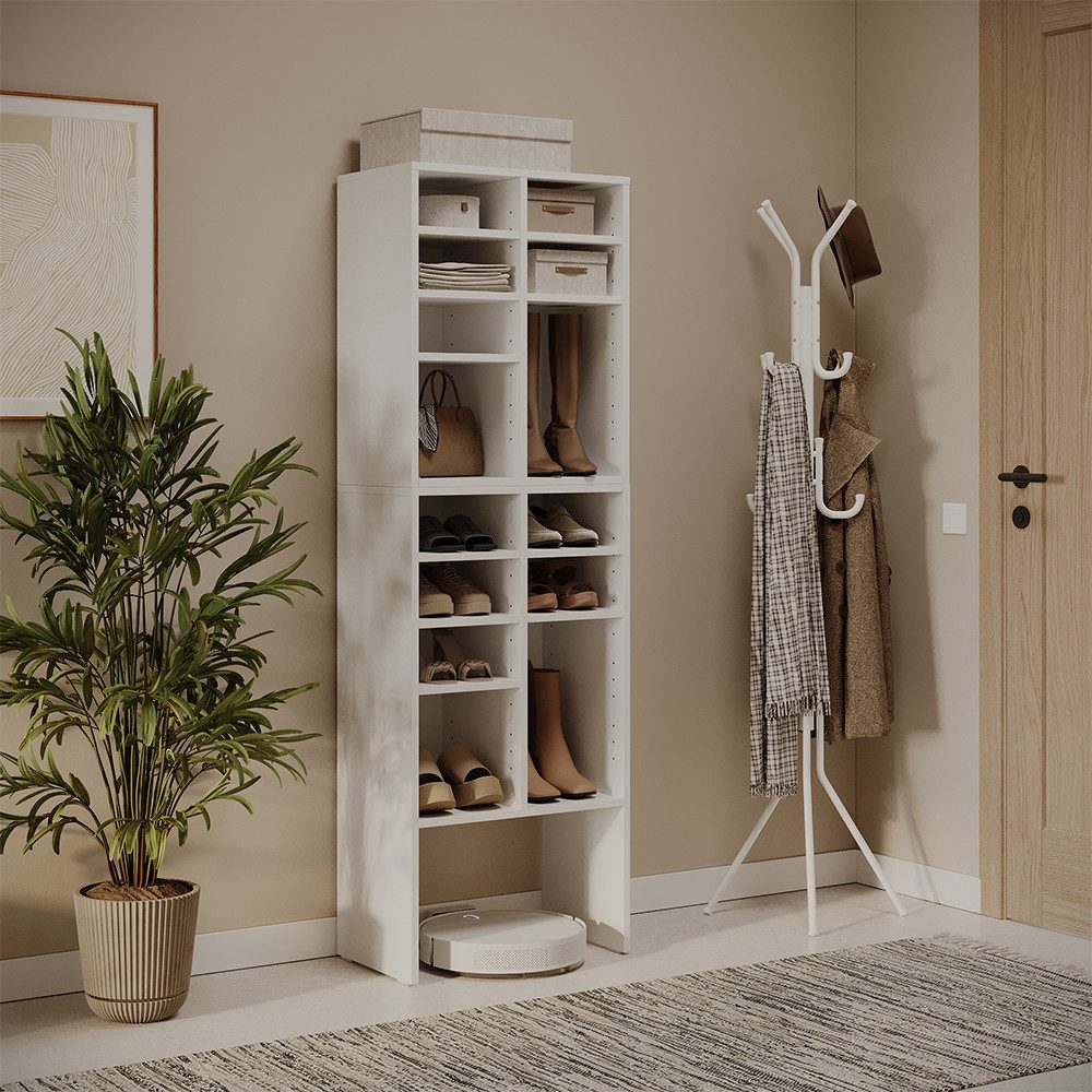 Vicco Schuhregal Lysander, Weiß, 53 x 99 cm 2 Teile, 2-tlg.