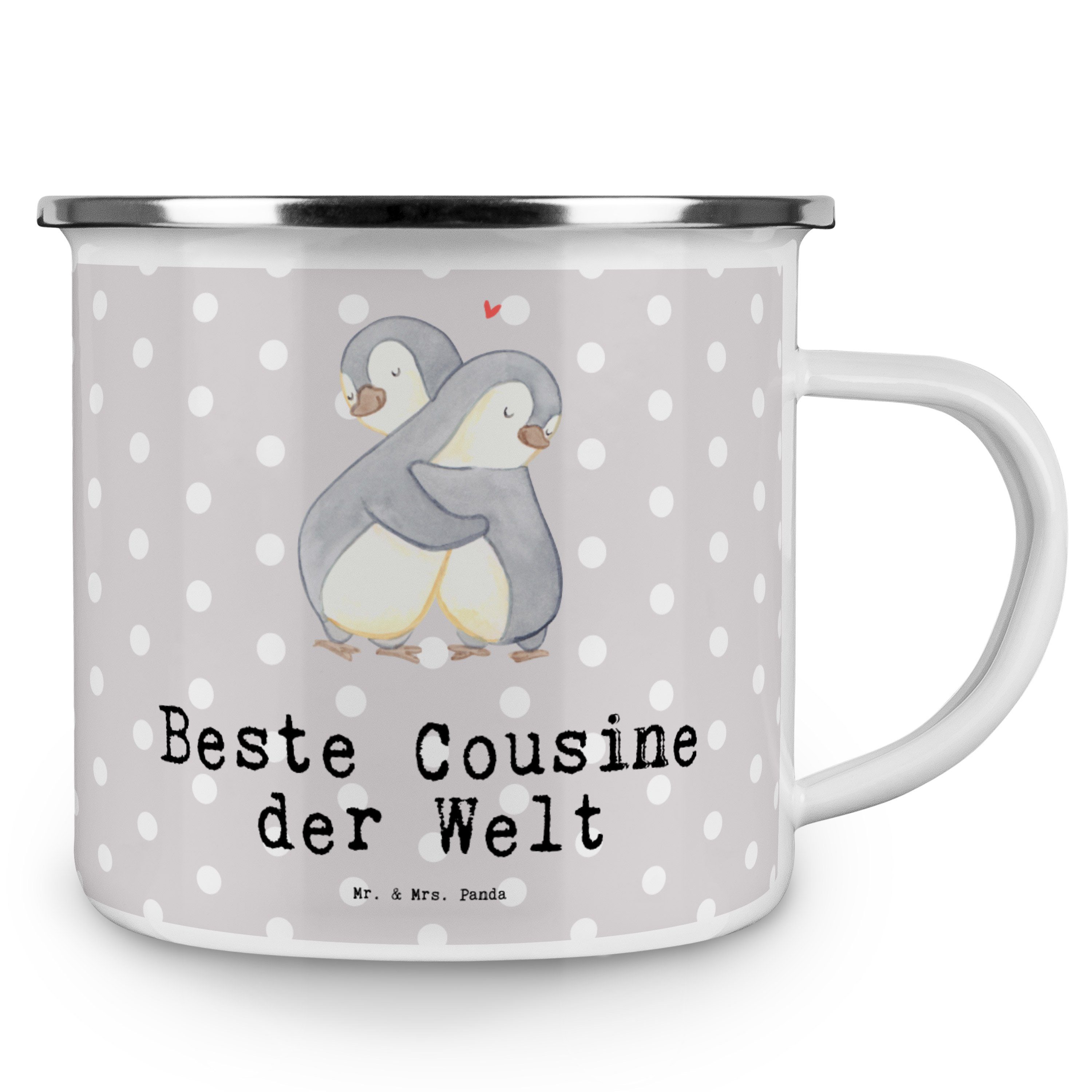 - Welt Cousine Mrs. Emaille Pastell T, Pinguin Becher & Geschenk, Panda Beste der Mr. Grau Edelstahl -