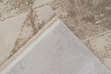 Teppich Teppich modern Design, beige, Pierre Cardin, Rechteckig, Höhe: 11 mm, 3D Effekt, mit Fransen, grafik