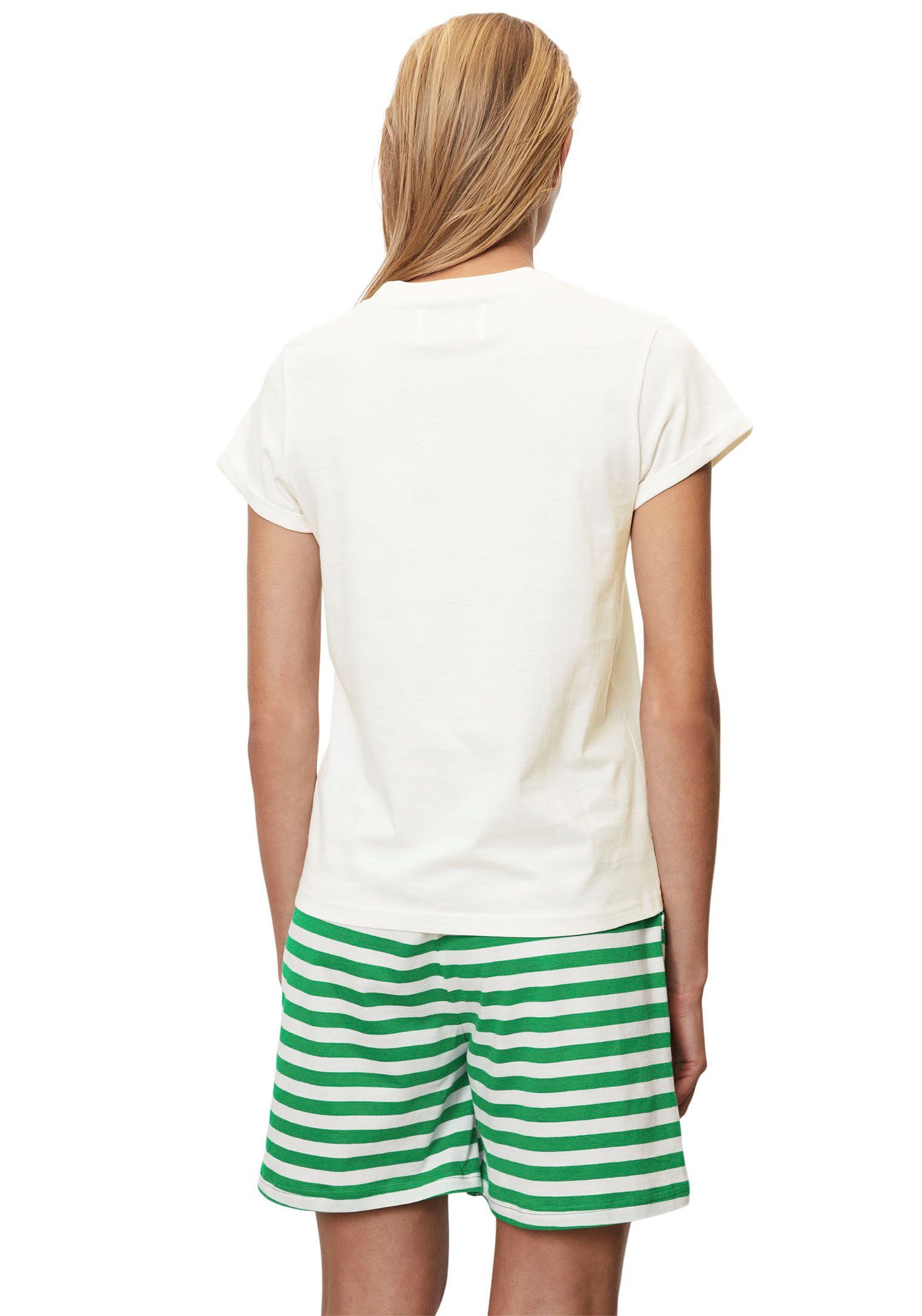 2 cotton-vivid Marc Baumwolle (Set, white aus Lounge-Set O'Polo green reiner Pyjama tlg) stripe