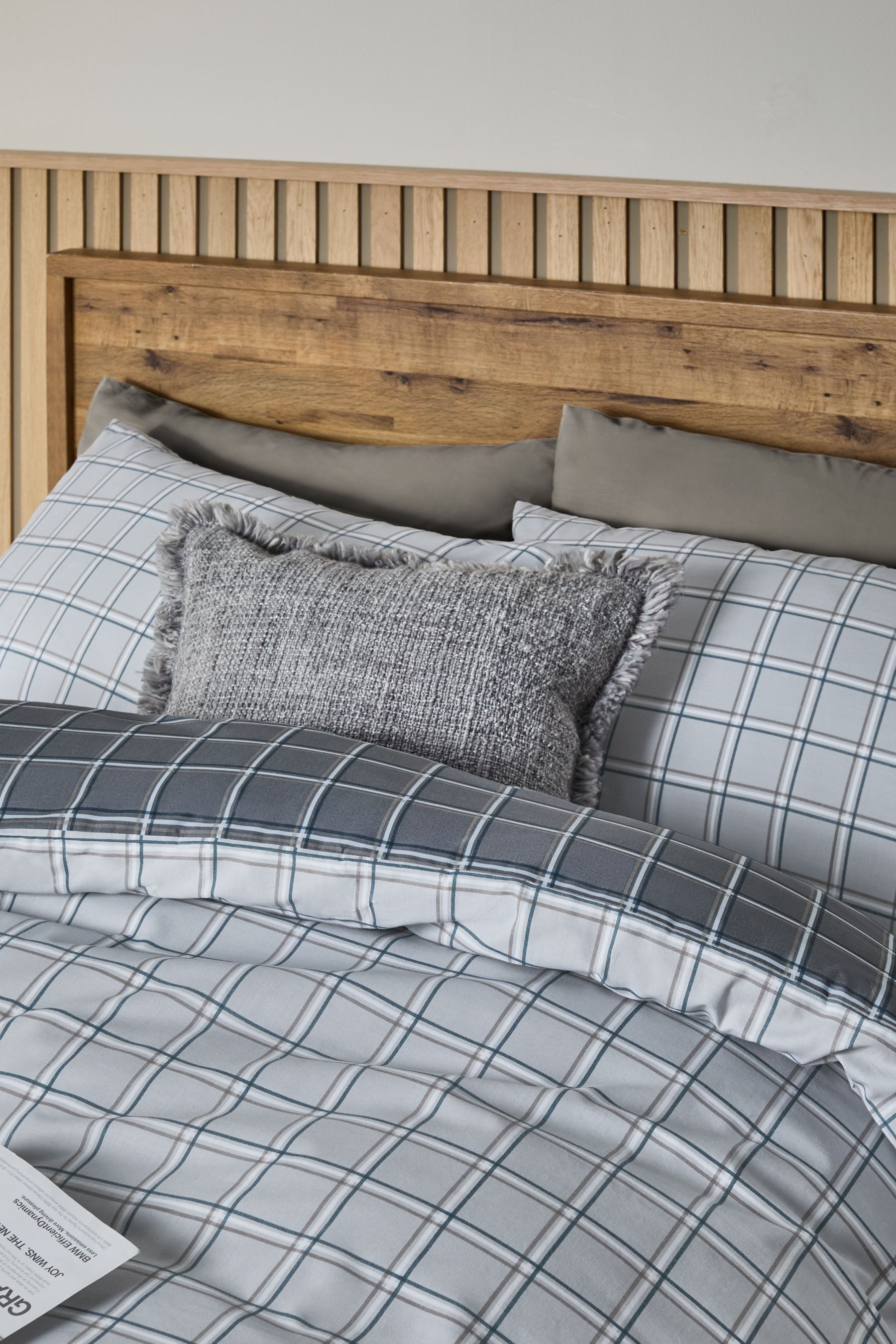 Next Bett-Set Wendbare Bett- und Kissenbezüge mit Karomuster, Bezug: Polyester (recycelt), Baumwolle