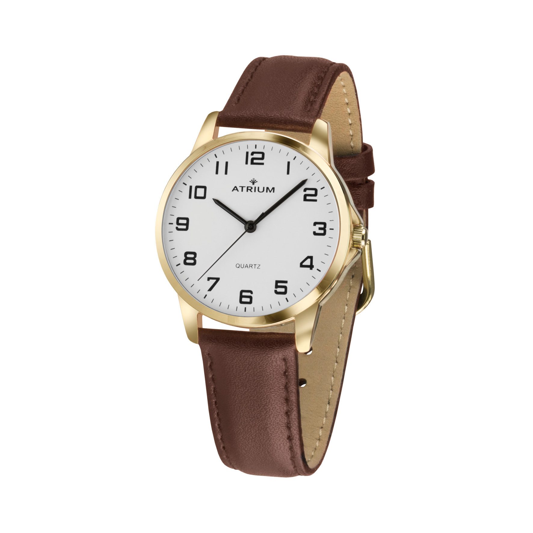 Atrium Quarzuhr A37 Damen Armbanduhr Lederband, analog klassisch schlicht modern deutlich Geschenk Ø 27 mm