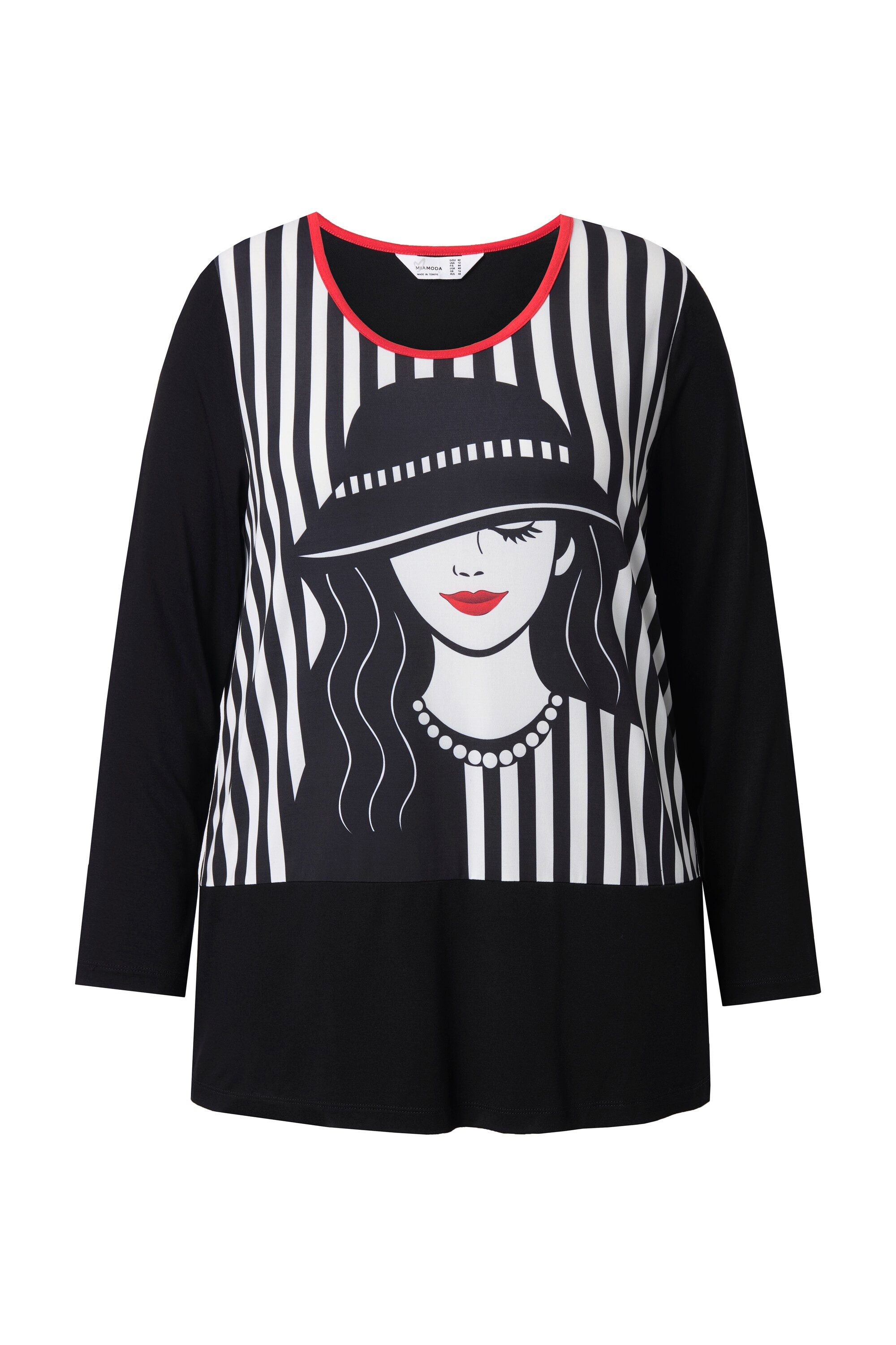 MIAMODA T-Shirt Langarmshirt A-Linie Frauen-Motiv günstig online kaufen