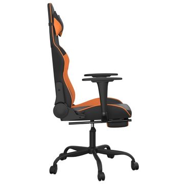 vidaXL Bürostuhl Gaming-Stuhl mit Massage Fußstütze Schwarz Orange Kunstleder