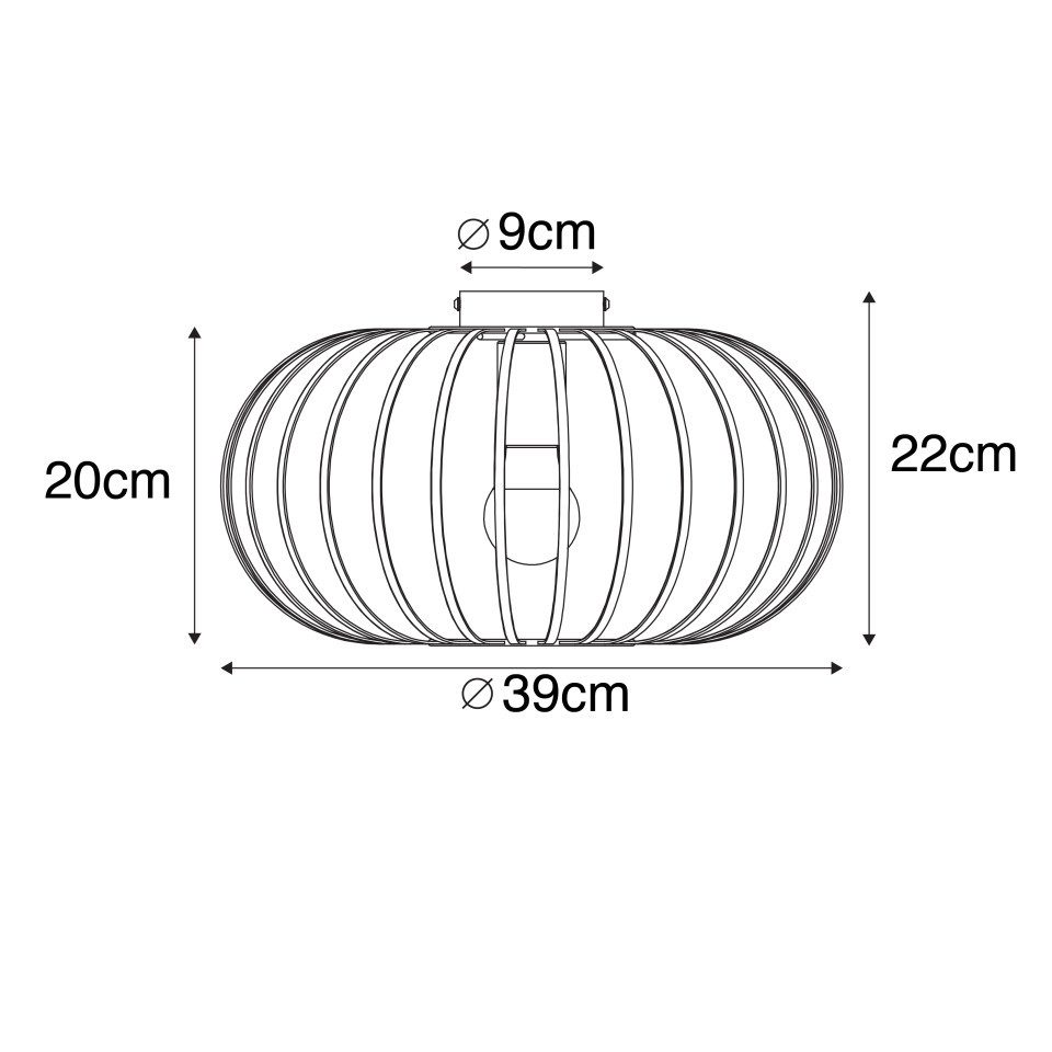 Qazqa Deckenleuchte Johanna, ohne Leuchtmittel, Warmweiß, QAZQA Deckenleuchte, e27, Weiß, Stahl, Design