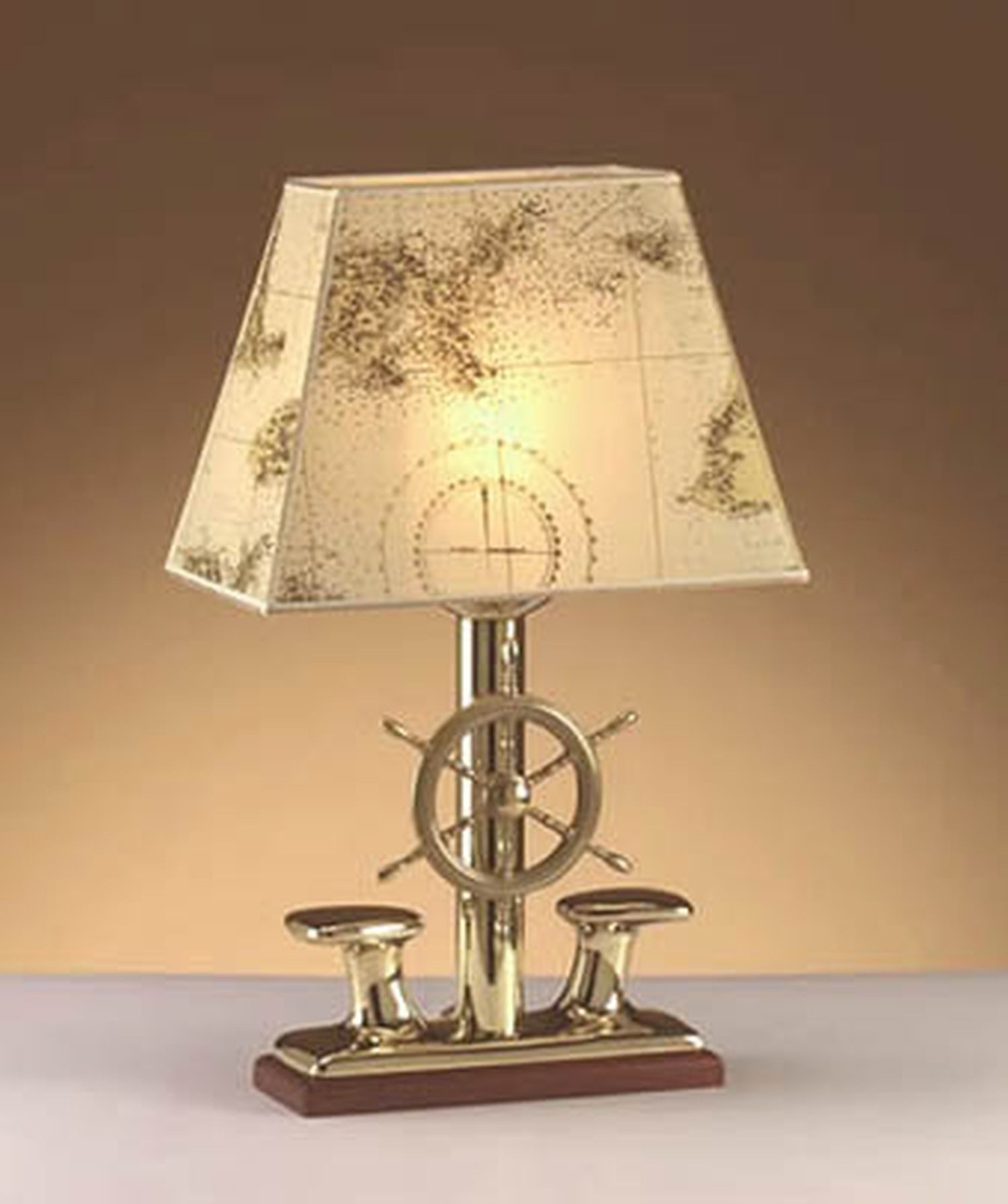 Licht-Erlebnisse Tischleuchte NAUSICA, ohne Leuchtmittel, Edle Tischlampe NAUSICA Messing H:53cm Maritim