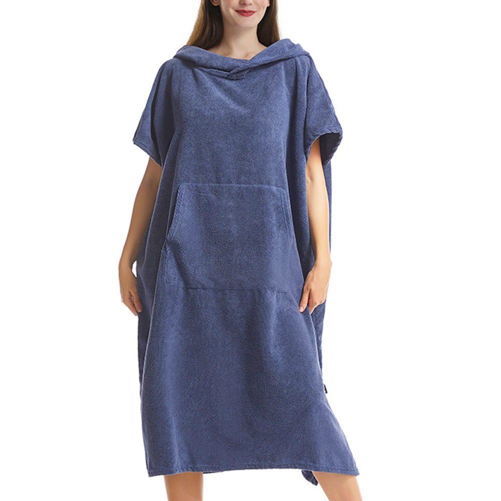 wimm Badeponcho Badeponcho Navy Kapuze mit Unisex,Bademantel Badetuch