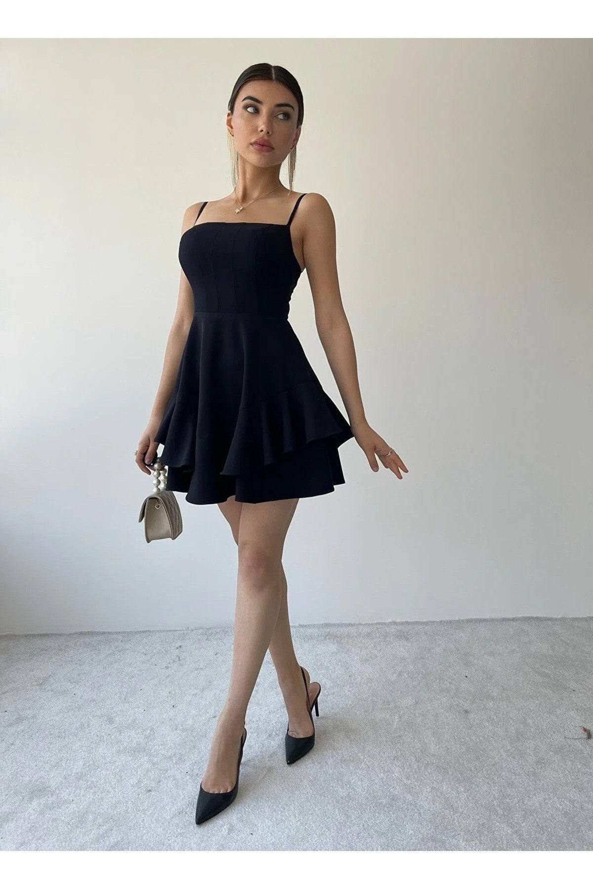 WOMAN VISION Minikleid Kleid mit dünnen Trägern