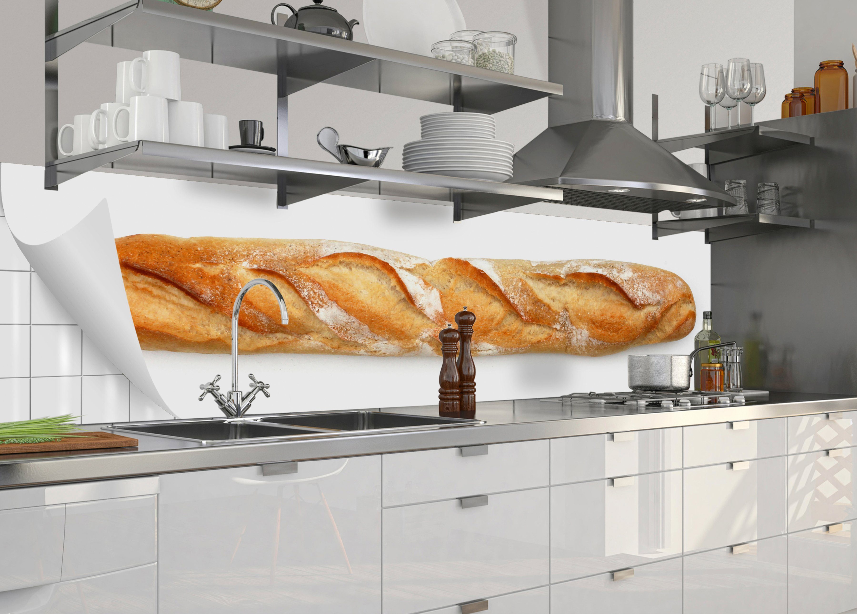 Jannik, selbstklebende Küchenrückwand-Folie MySpotti und Küchenrückwand flexible fixy
