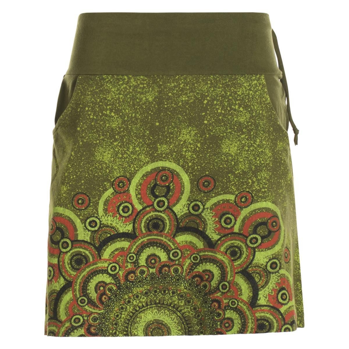 Minirock Kurzer Baumwoll-Rock Taschen-Rock Mini-Rock großes Mandala