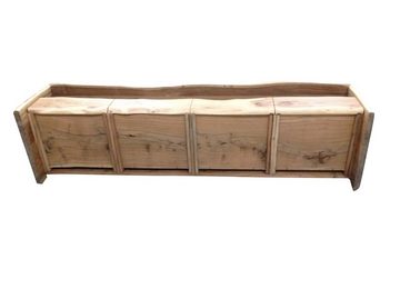 TPFLiving Lowboard Camrose - mit Baumkante wie gewachsen (4 Schubladen und 1 offenes Fach für viel Stauraum - natur, Baumkante), Produktlinie: Alberta - Breite: 190 cm, Höhe: 45 cm, Tiefe: 47 cm