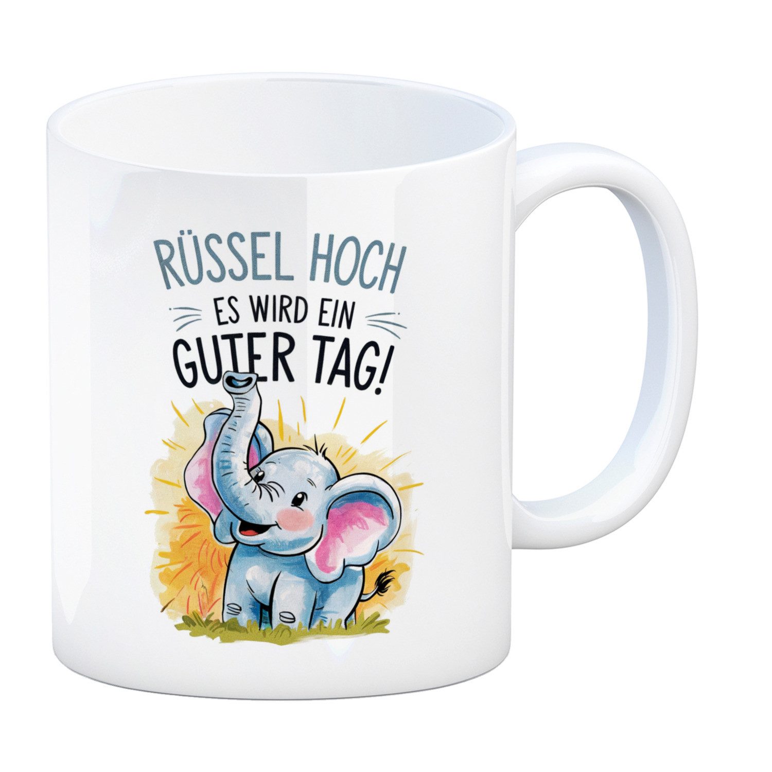 speecheese Tasse Fröhlicher Cartoon Elefant Rüssel hoch Kaffeebecher