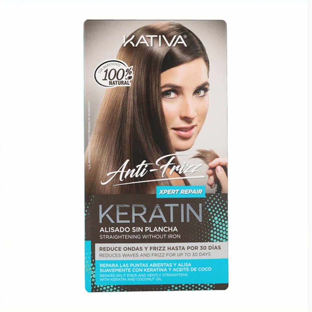 Kativa Haarkur Keratin Anti-Frizz Smoothing Without Iron Repair Tips Set 3 Pieces