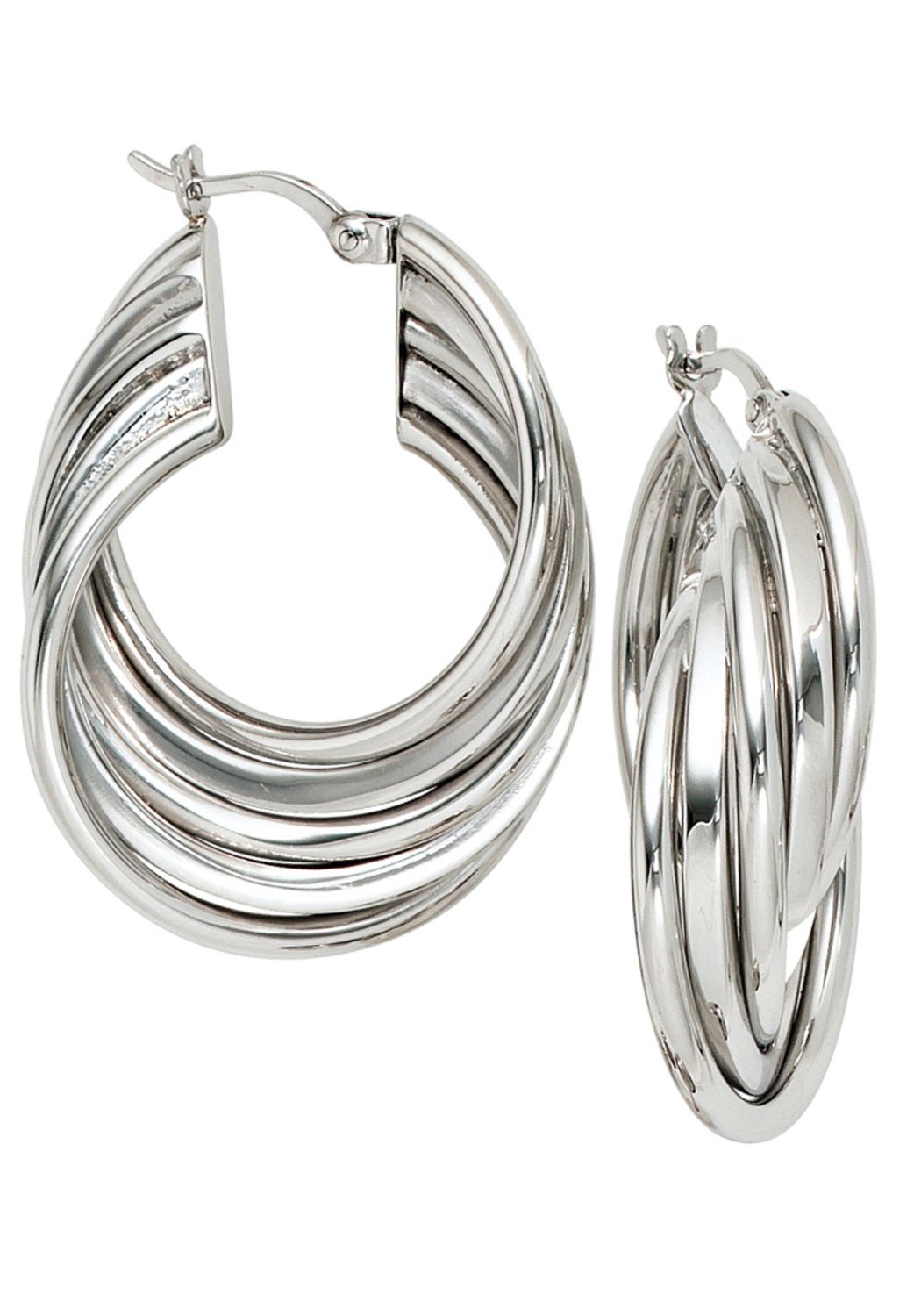 JOBO Paar Creolen Ohrringe rhodiniert, 925 Silber günstig online kaufen