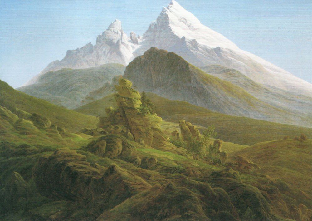 Postkarte Kunstkarte Caspar David Friedrich "Der Watzmann"