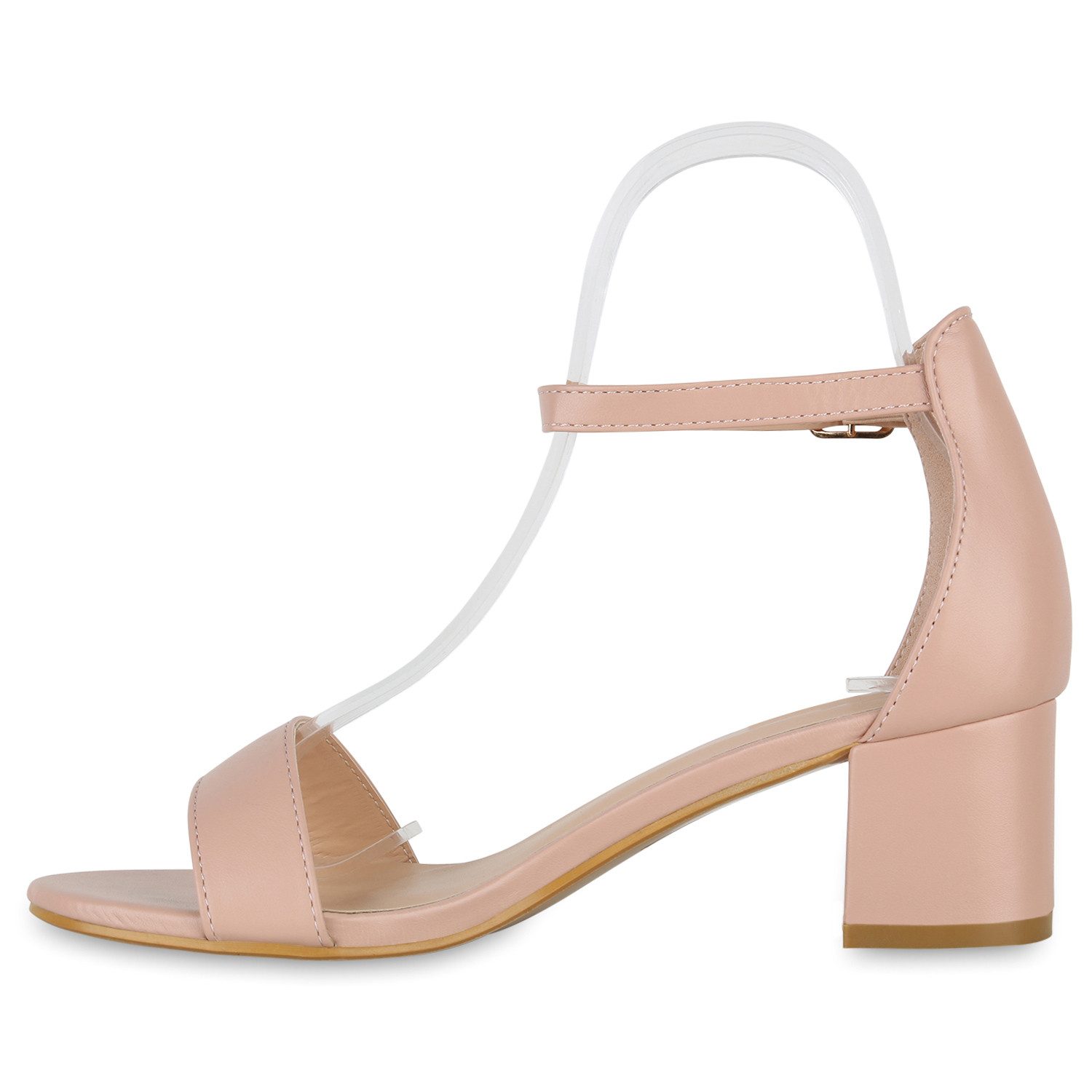 VAN HILL 840130 Sandalette Damen Sandaletten Christina Klassische Blockabsatz Basic Schuhe