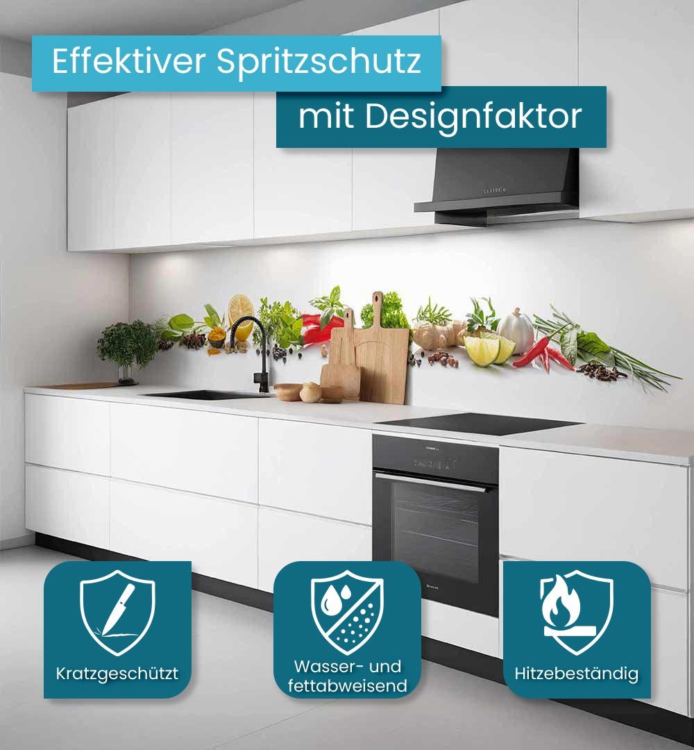 MyMaxxi Küchenrückwand Küchenrückwand selbstklebend Gewürze Gemüse Spritzschutz Folie, (Klebefolie passend geschnitten und gerollt B 60 cm x H 60 cm), Gewürze Gemüse B 60 cm x H 60 cm