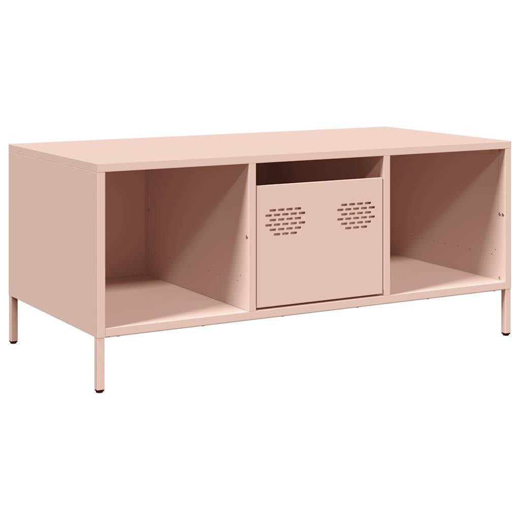 vidaXL Couchtisch Couchtisch Rosa 101,5x50x43,5 cm Kaltgewalzter Stahl (1-St)