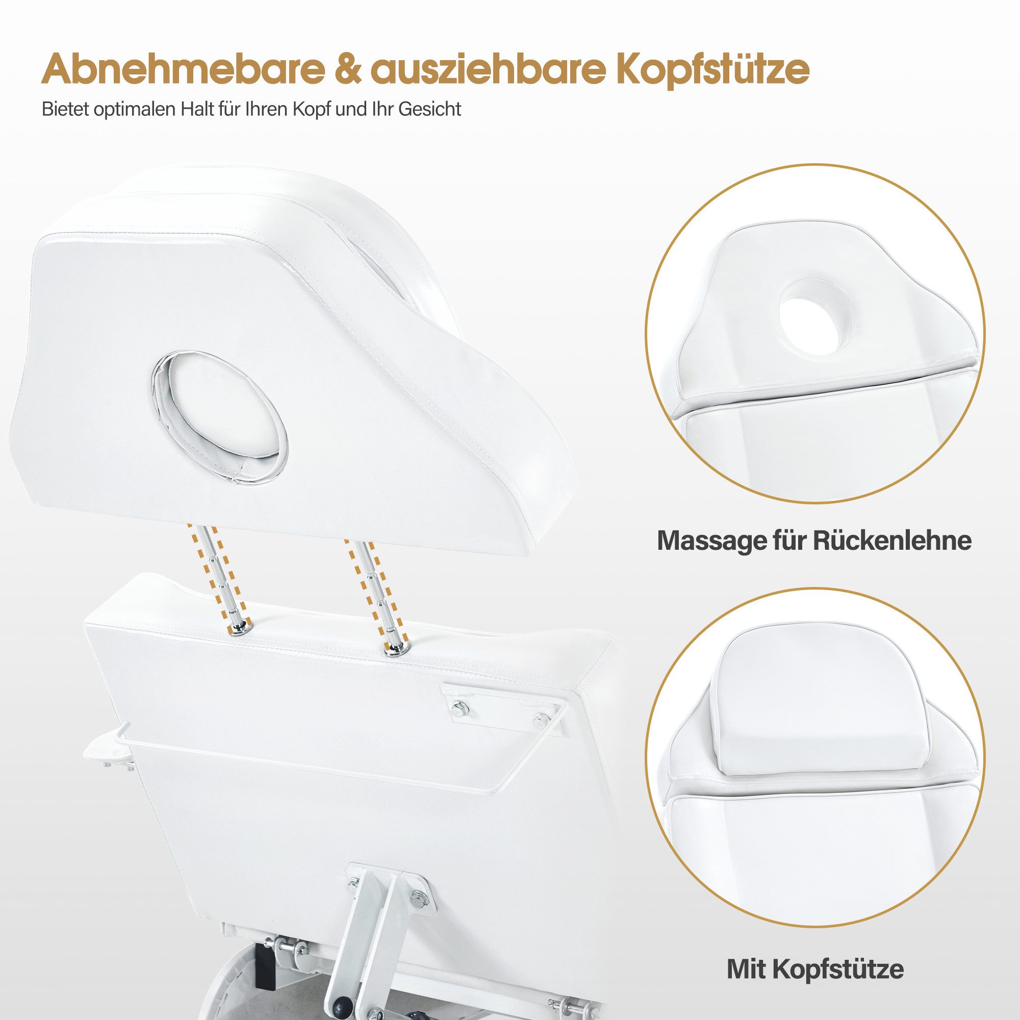 Barberpub Massageliege Barberpub Massageliege Klappbar & Höhenverstellbar mit 3 Motoren 0751, Klappbar & Höhenverstellbar, Tattoo Liege mit 3 Motoren