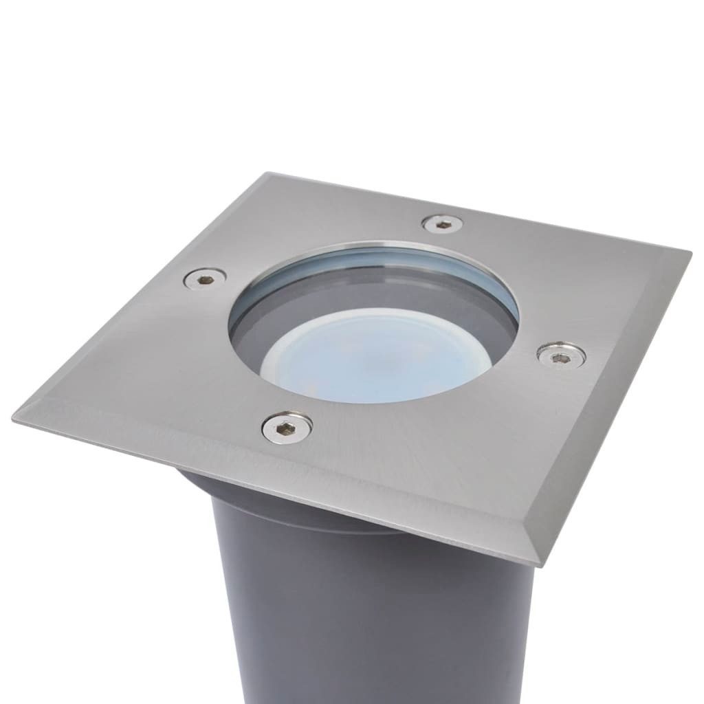 vidaXL LED Einbaustrahler LED-Bodeneinbaustrahler 3 Stk. Outdoor Quadratisch
