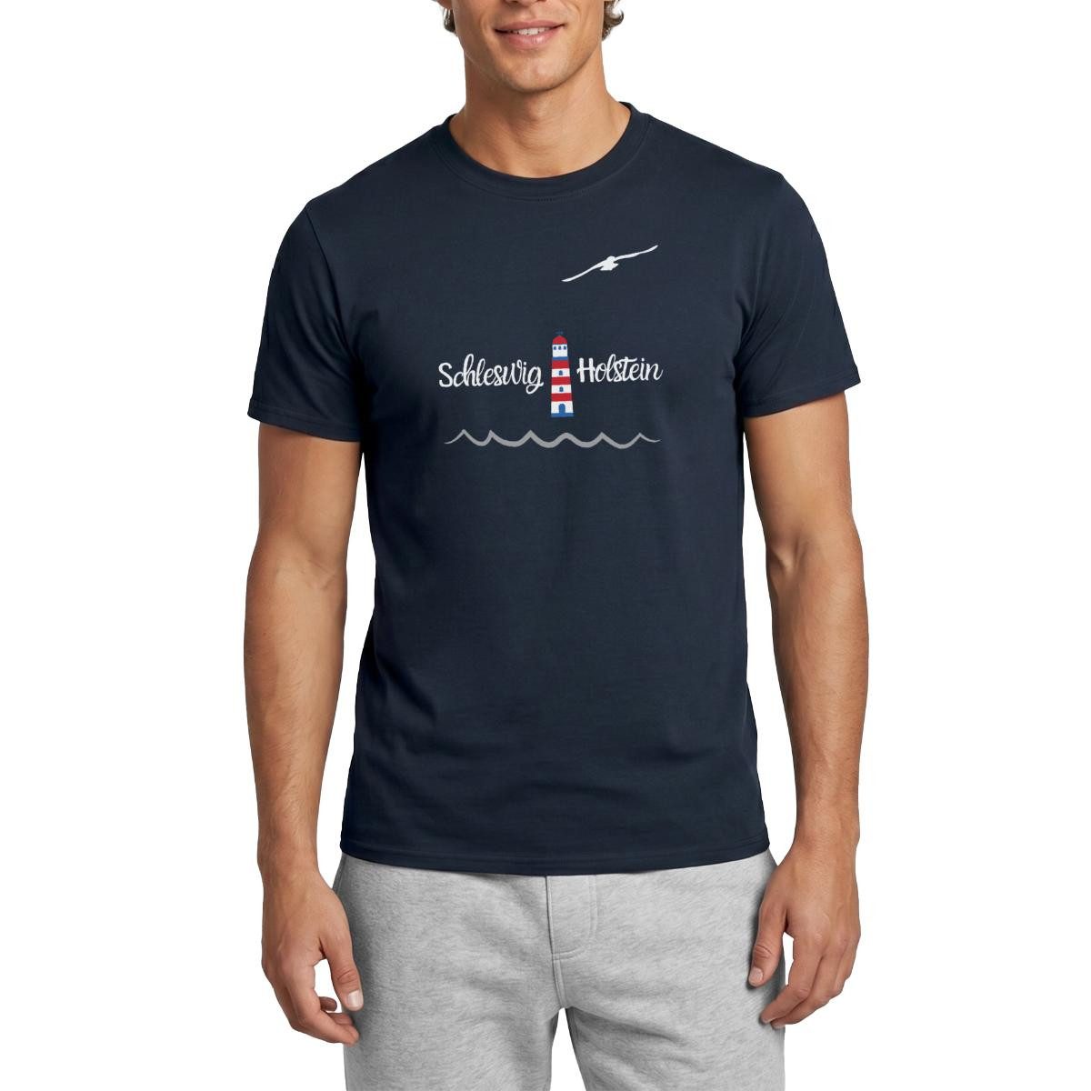 Spreadshirt T-Shirt Schleswig Holstein Leuchtturm Küste Nordsee Maritim Männer T-Shirt (1-tlg)