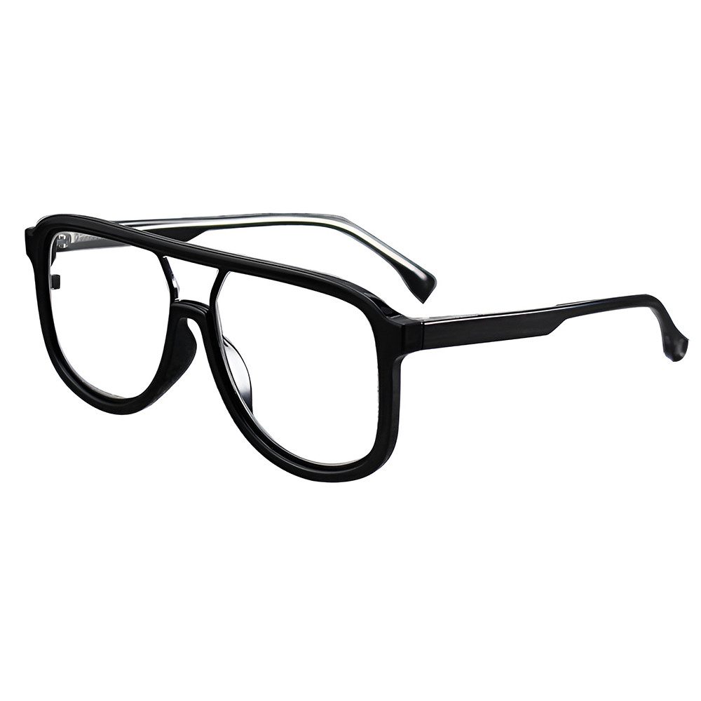 PACIEA Brille Herren Ohne Sehstärke Doppelbalkenrahmen Vintage Anti Blaulicht