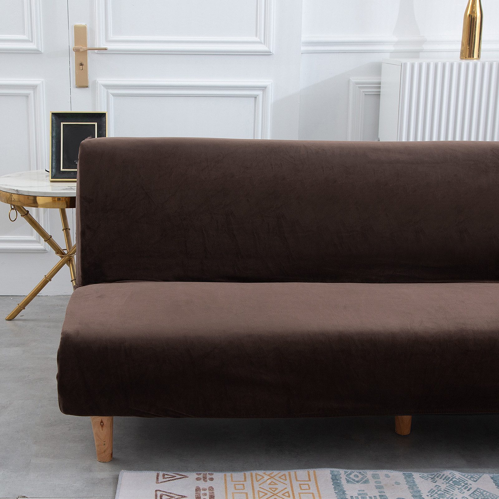 BTTO Sofahusse Samt Sofabezug ohne Armlehnen,Stretch Futon Schutz, Armlose günstig online kaufen