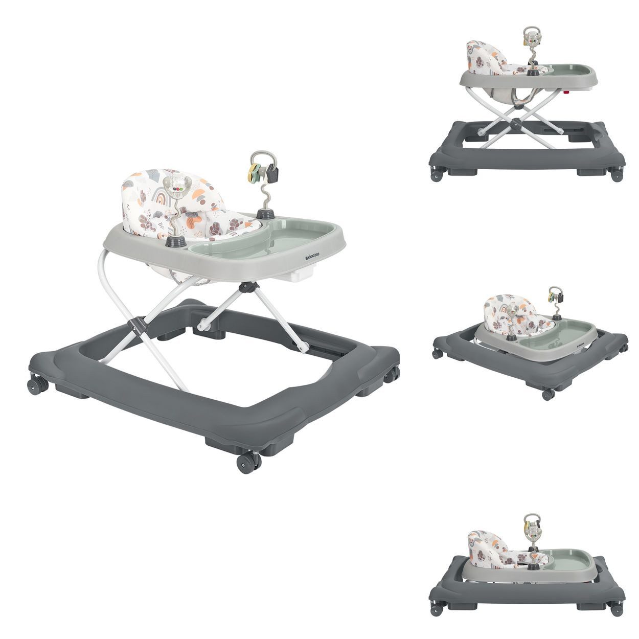 Kikkaboo Lauflernhilfe Paleo, Kunststoff, Stopper, Räder drehbar, höhenverstellbar, faltbar