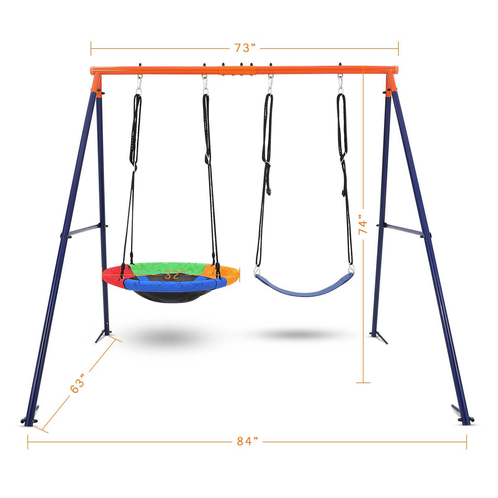 GarveeMore Doppelschaukel Schaukelgestell Outdoor 200 kg günstig online kaufen