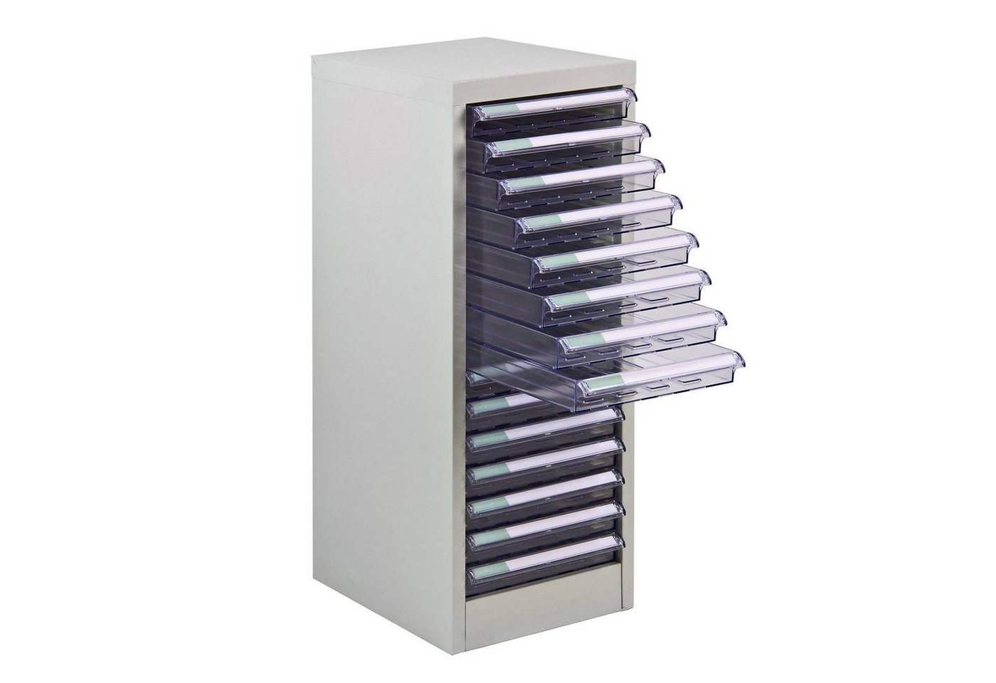 Thumbnail - ADB Schubladenbox Schubladencontainer mit 15 Schubladen 27,3 x 74 cm (B x H) transparent