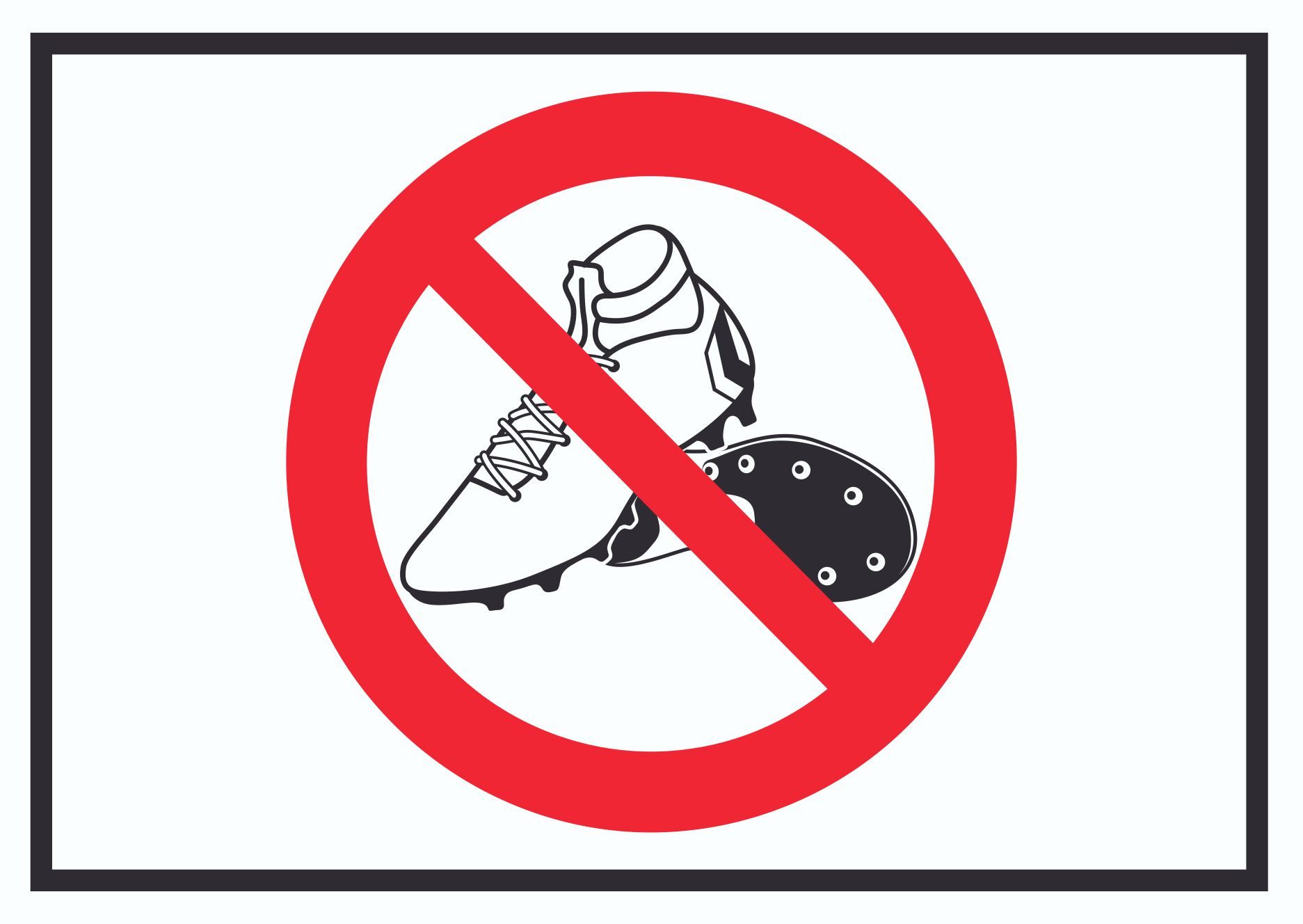 HB-Druck Hinweisschild Betreten mit Fussballschuhen verboten! Symbol Schild, wetterfest, stabil, UV-beständig, kratzfest