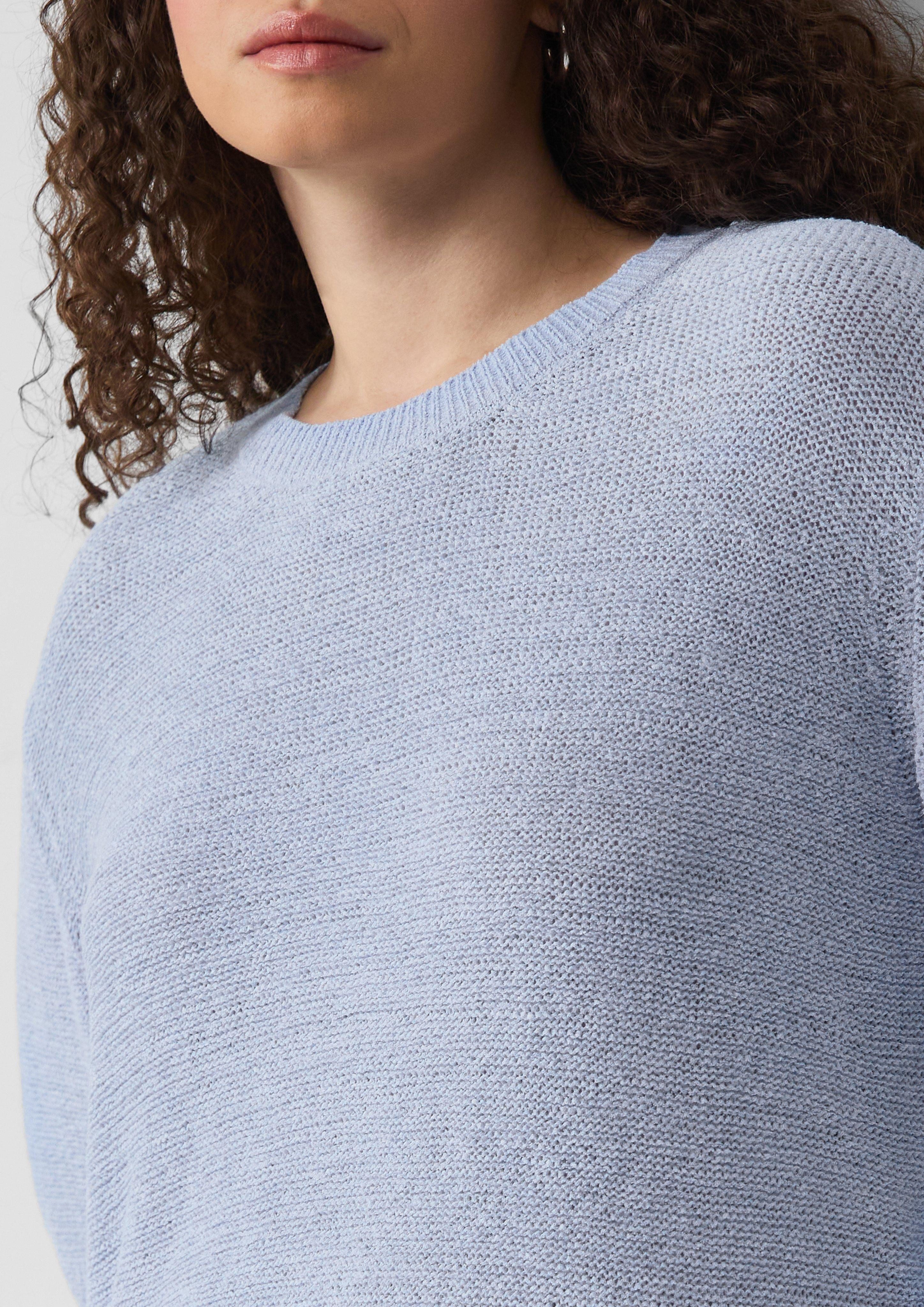 QS Strickpullover Kurzarmpullover aus Bändchengarn günstig online kaufen