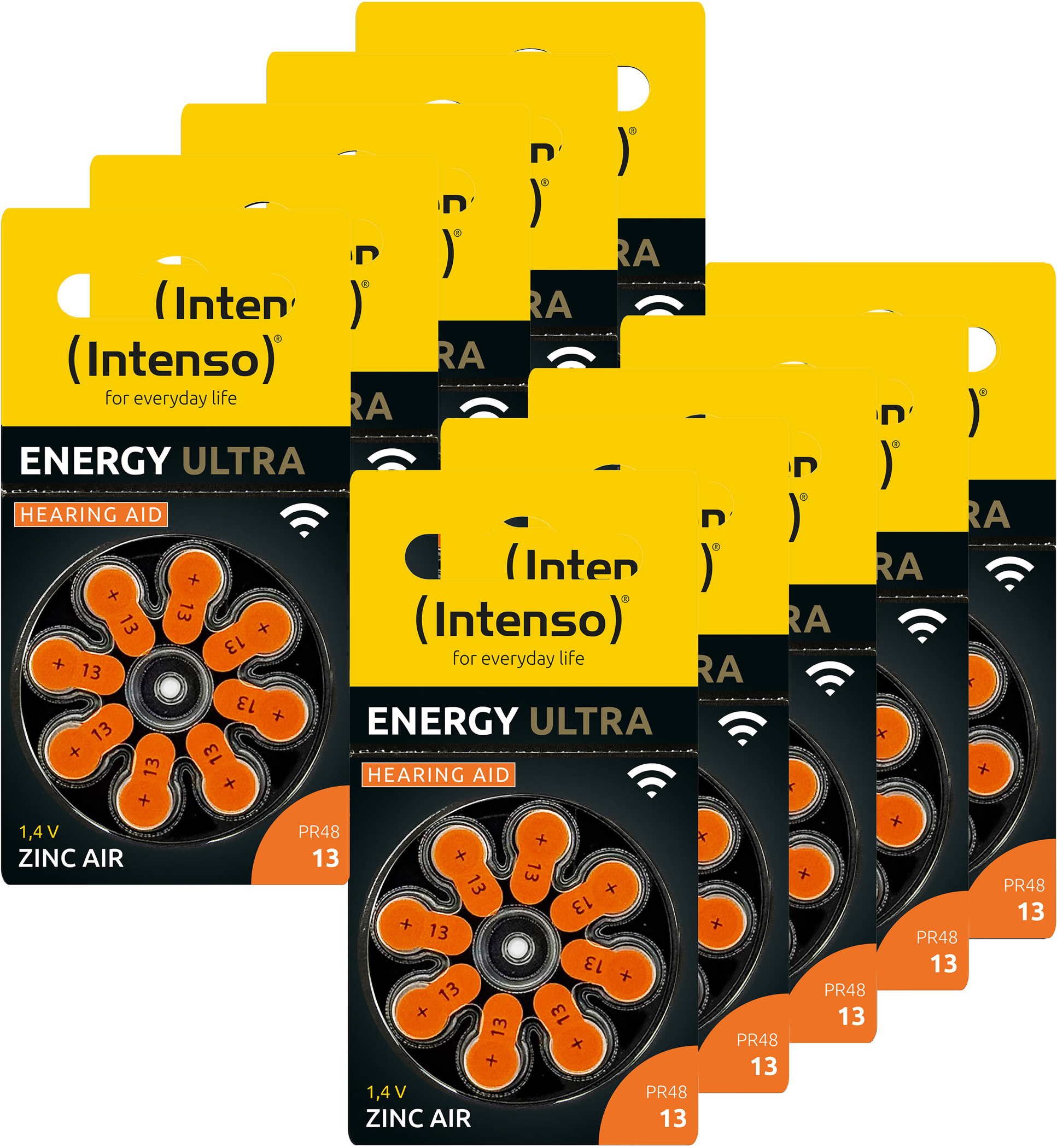 Intenso 80 Ultra Hearing Aid Typ 13 Zink-Luft Hörgerätebatterien 8er Blister Batterie