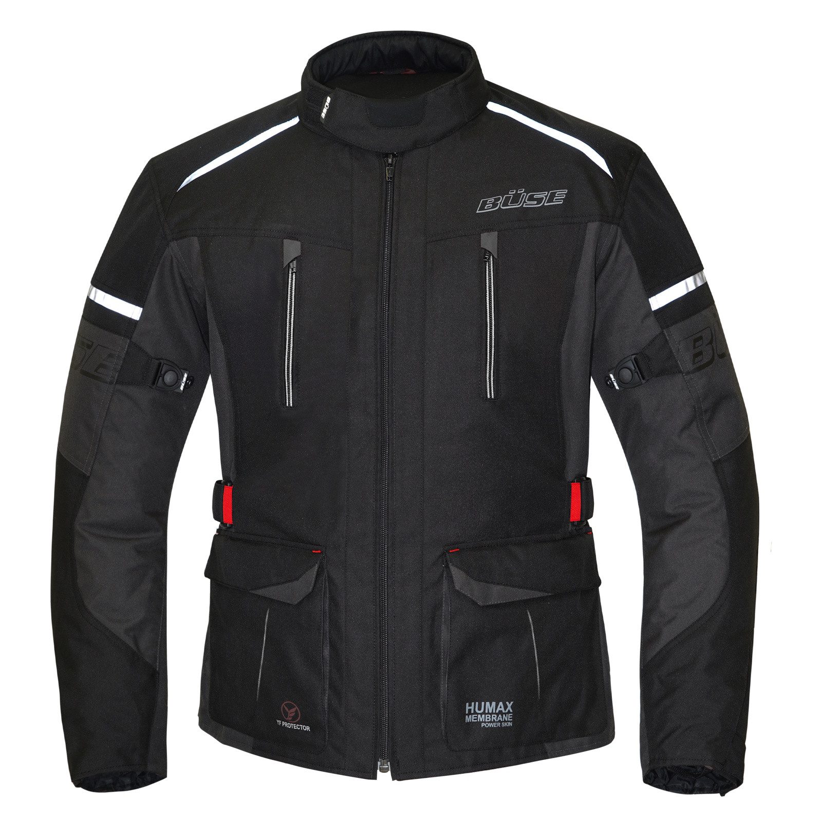 Büse Motorradjacke Büse Rider Kinder Textiljacke Schwarz / Anthrazit 176 Allwetter