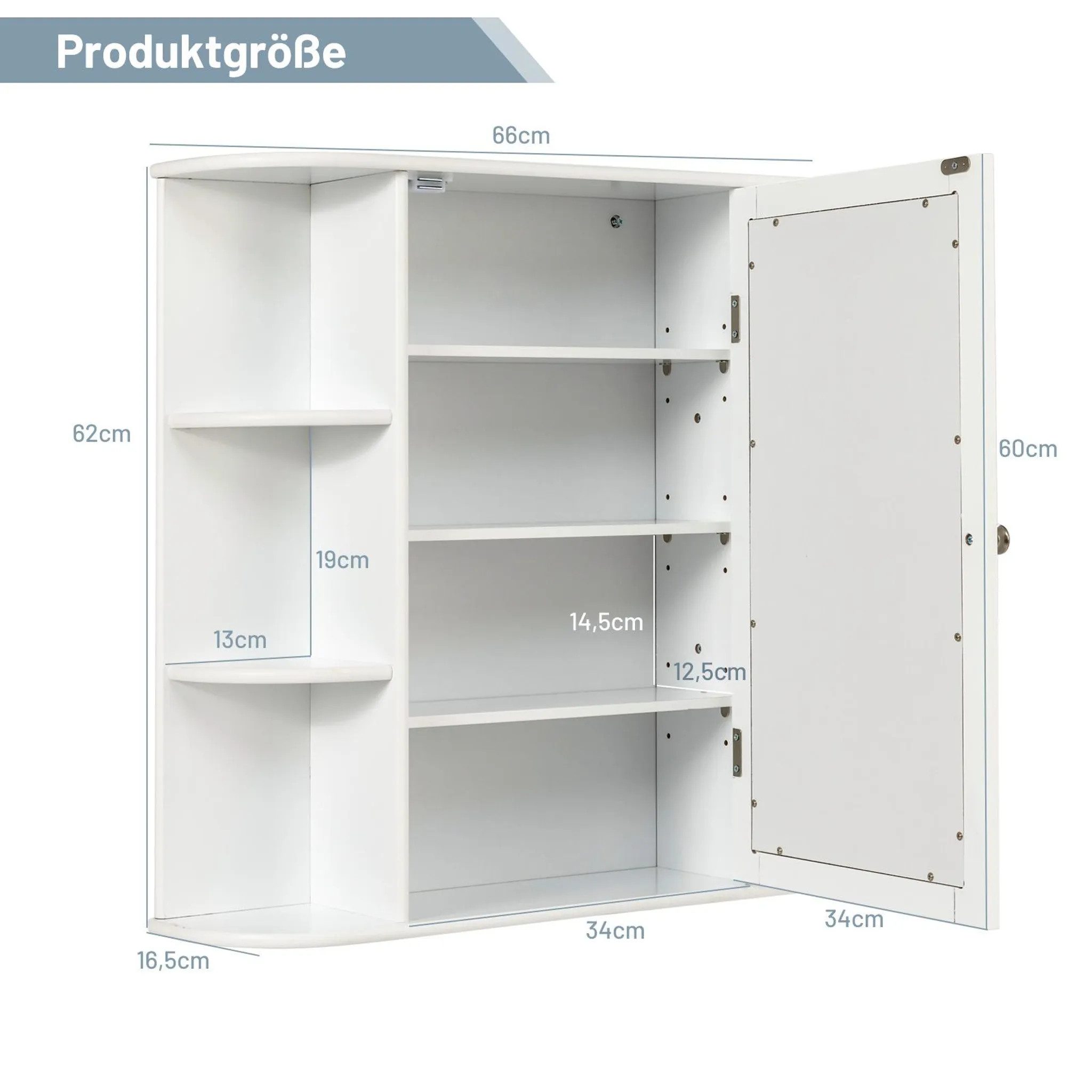 COSTWAY Badezimmerspiegelschrank