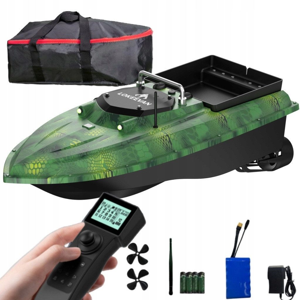 LOKEEVAN RC-Boot D80E, GPS + BeiDou-Navigation,12-V-Doppelmotor, bis 4 m/s,500 m