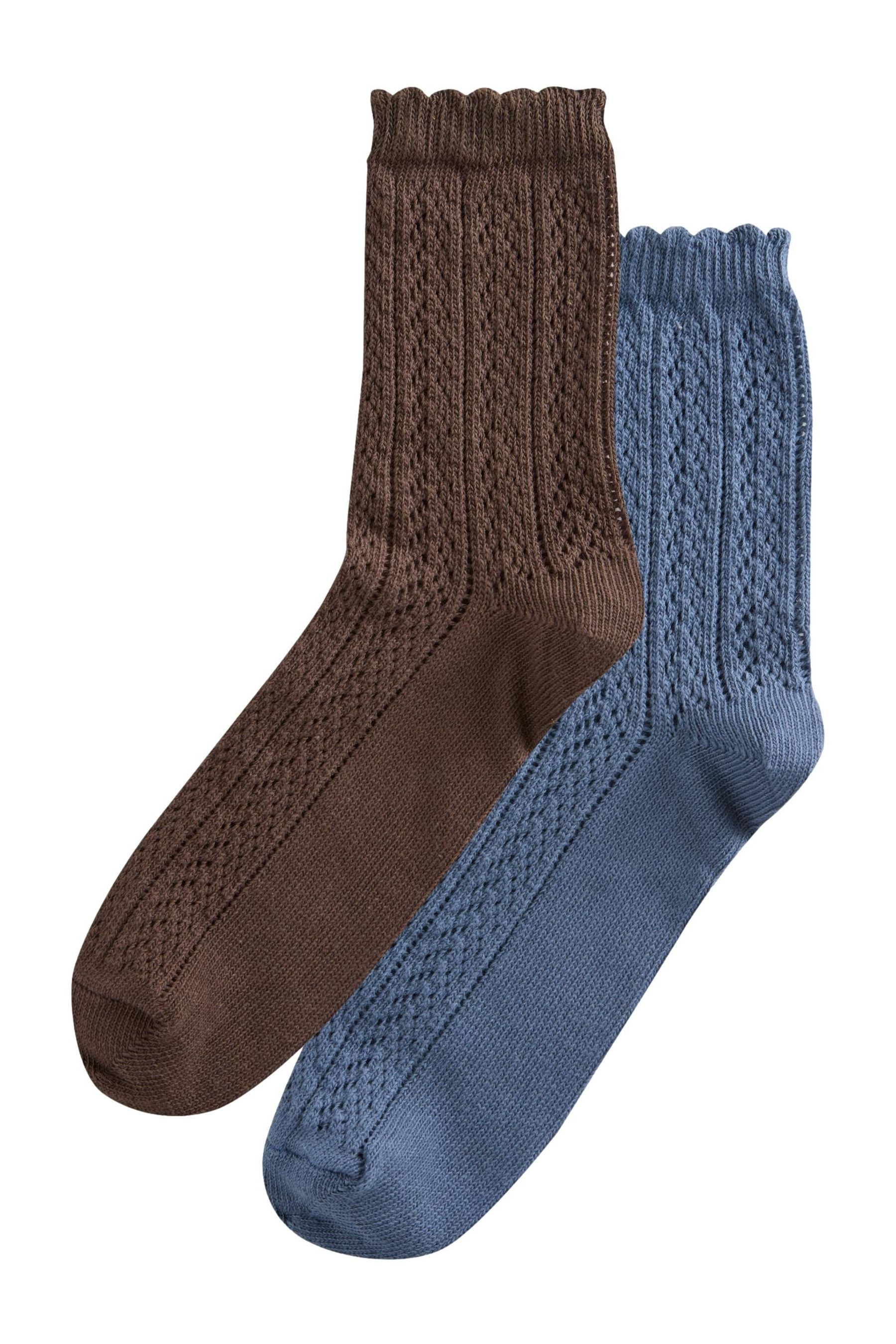 Kurzsocken Söckchen in Häkeloptik, 2er-Pack