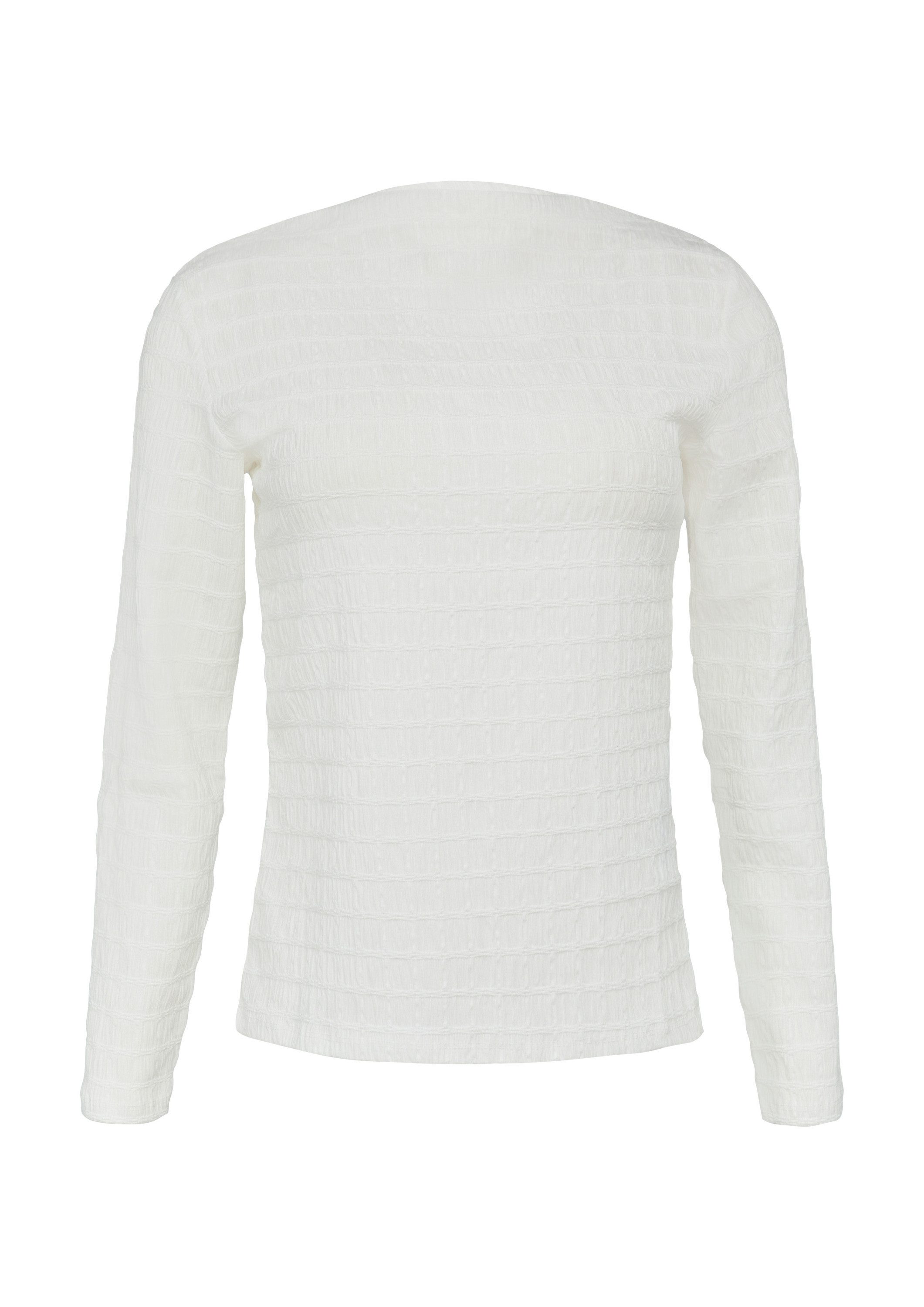 s.Oliver Langarmshirt T-Shirt Jersey-Shirt mit Strukturmuster und U-Boot-Au günstig online kaufen