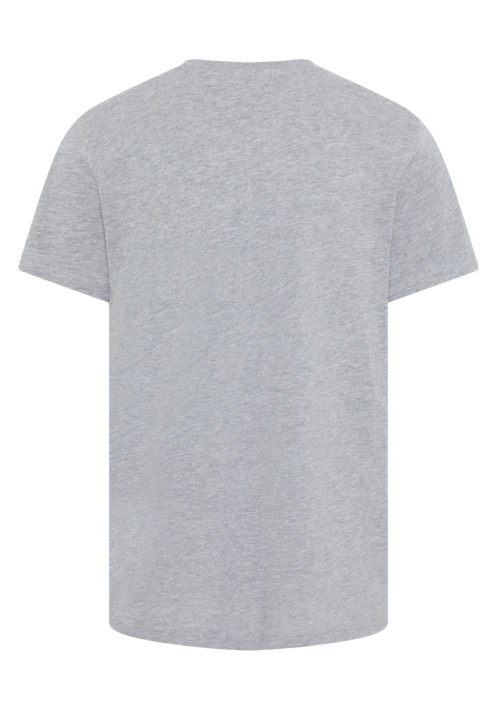 Oklahoma 17-4402M Melange Nature-Label-Look Print-Shirt Gray im Neutral Jeans