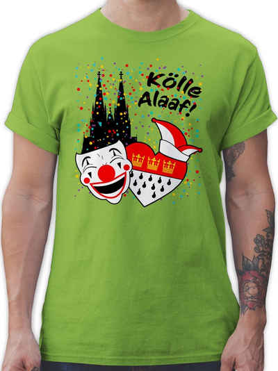 Shirtracer T-Shirt Kölle Alaaf Kostüm Köln Karneval Wappen Jeck Rut Wiees Narren Kölsche Karneval & Fasching