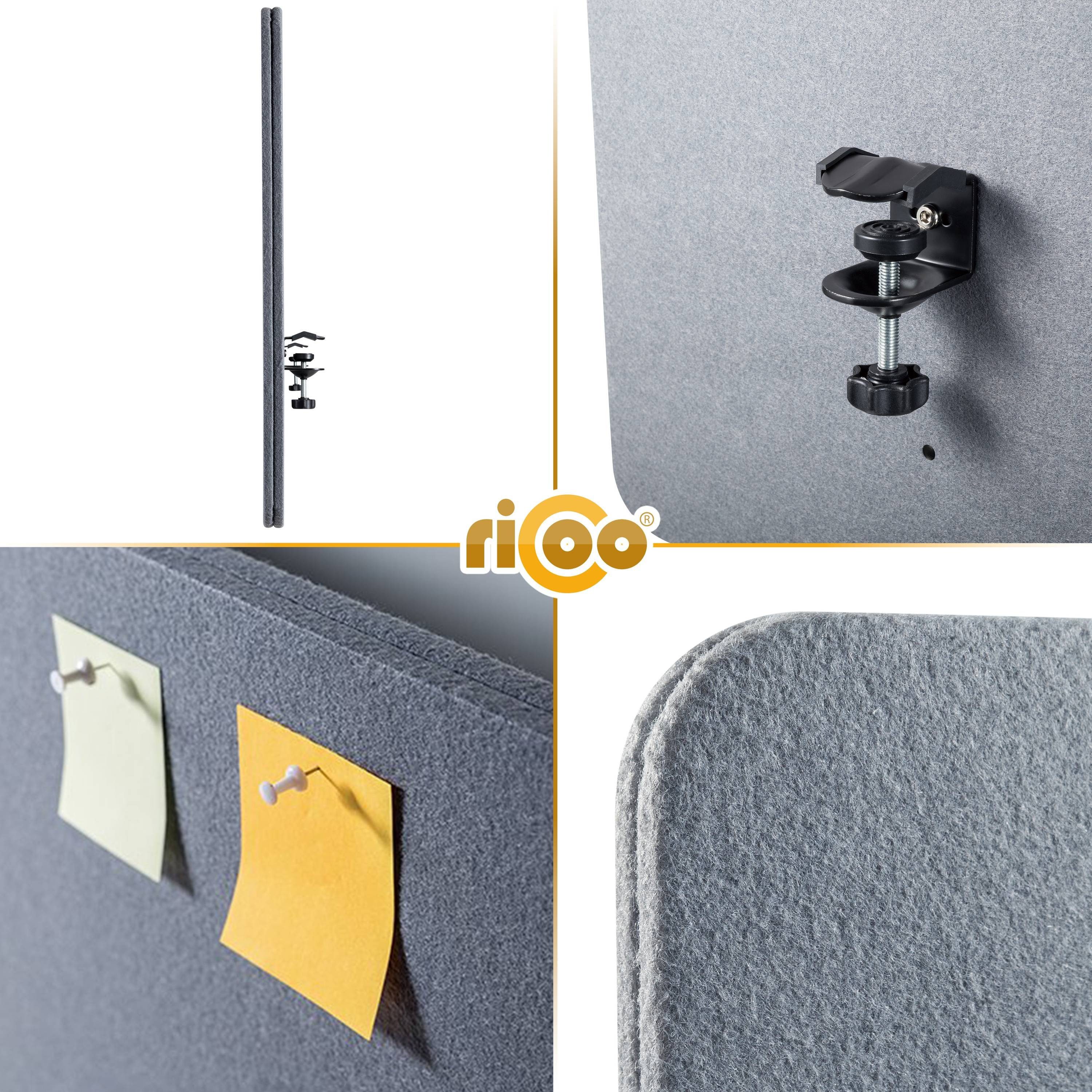 Schallschutz ZAP1680-G, Trennwand Sichtschutz Schreibtisch Paneel RICOO Akustik Schutzwand Büro