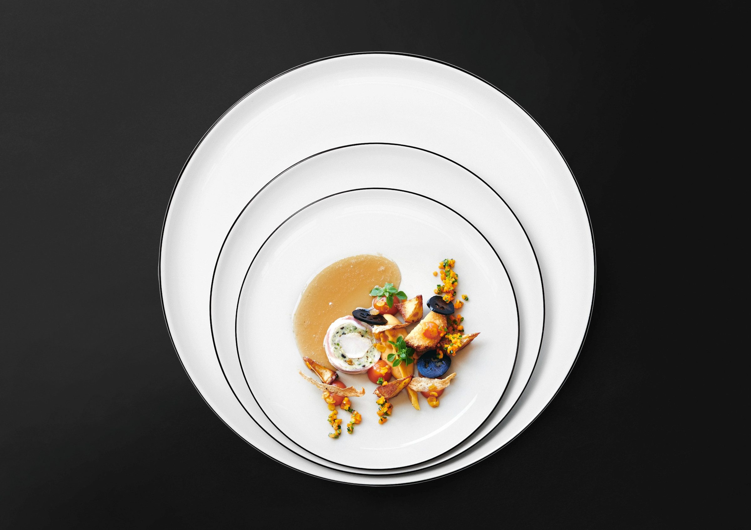 Seltmann Weiden Speiseteller Lido Black Line, (1 St), Teller rund 26 cm