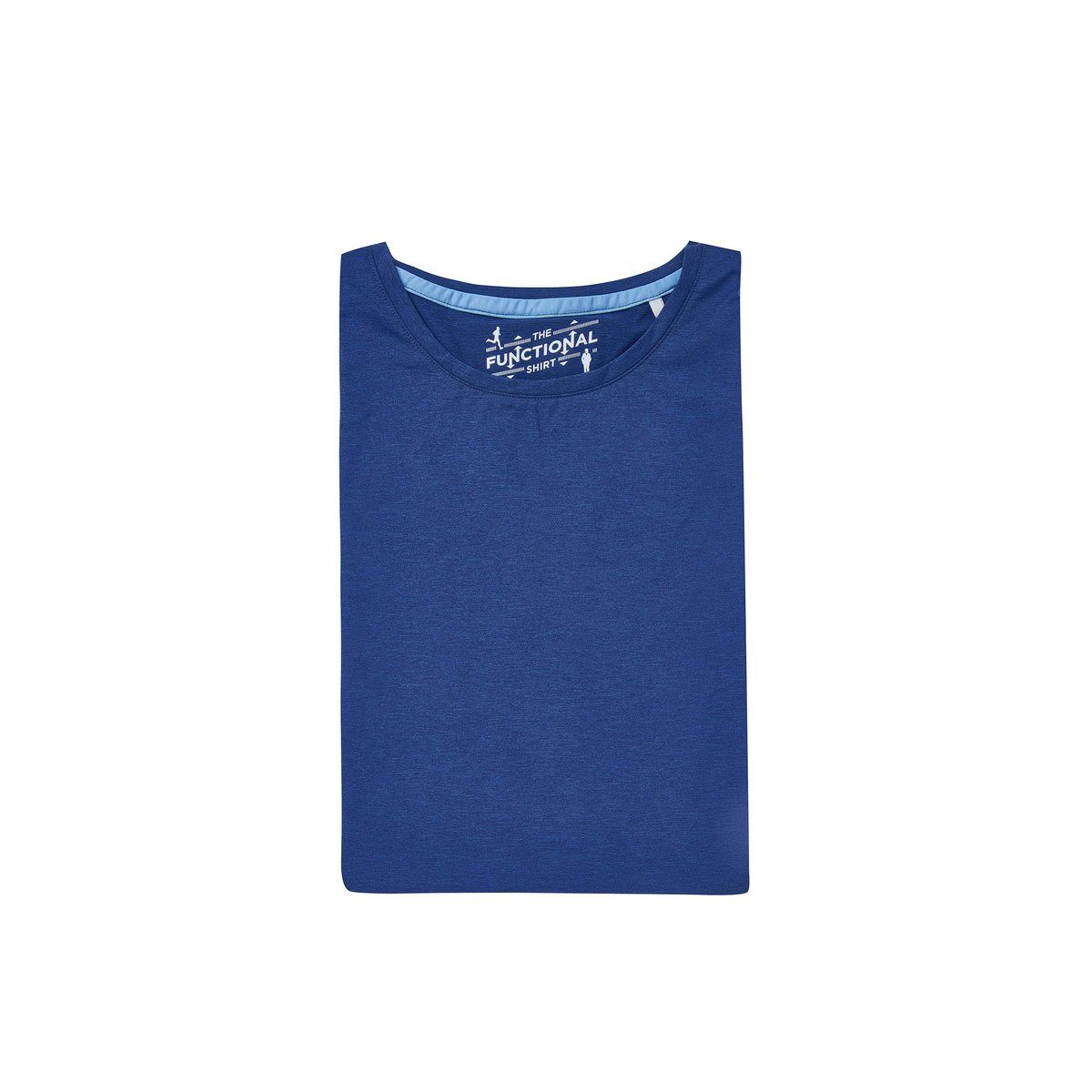 regular Hatico blau (1-tlg) Rundhalsshirt
