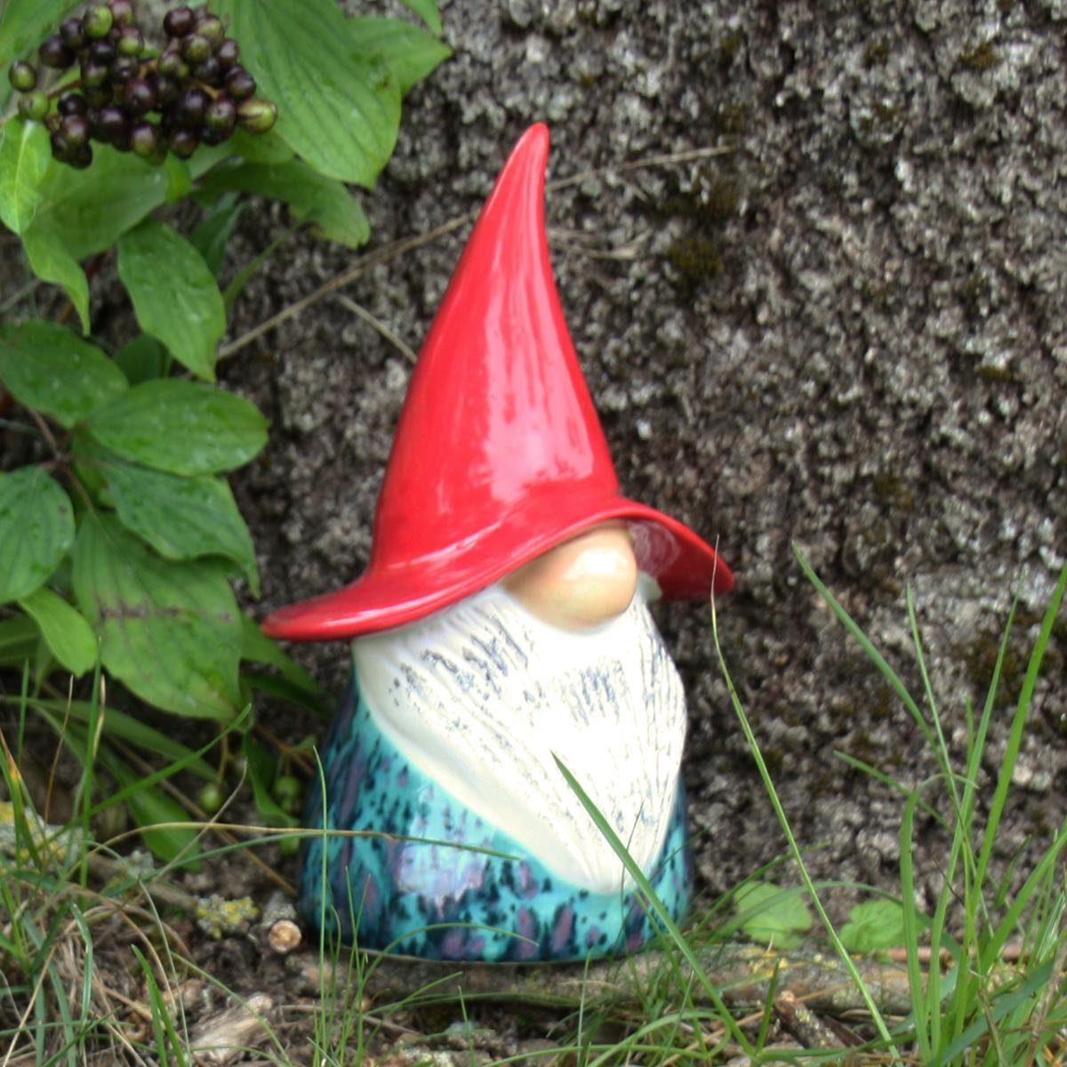 Tangoo mittelgrün Tangoo (Stück) Gartenfigur Keramik-Wichtel gesprenkelt,