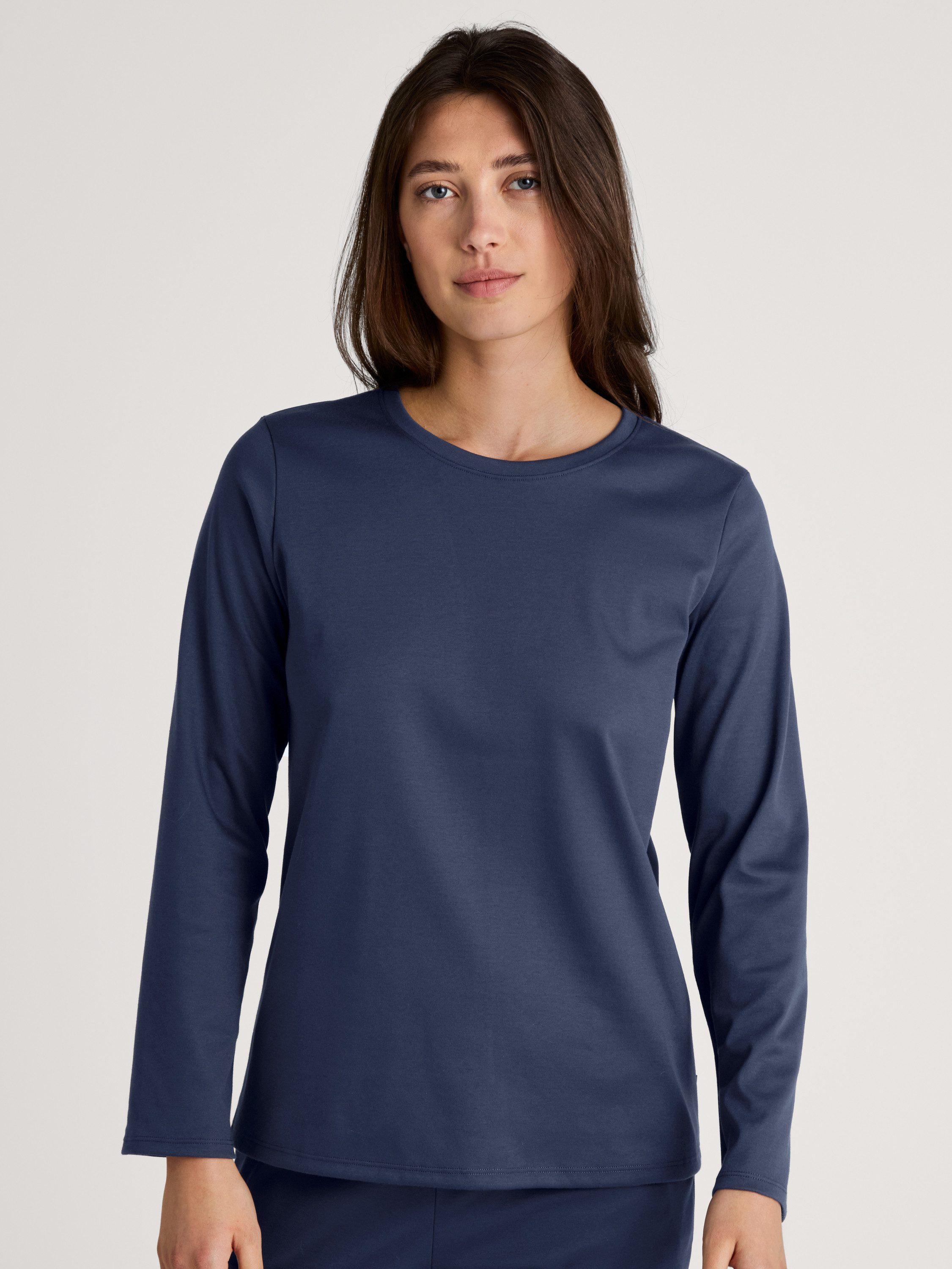 CALIDA Langarmshirt Favourites Cosy Damen (1-tlg) aus Baumwolle, pflegeleicht, weiche, lockere Passform