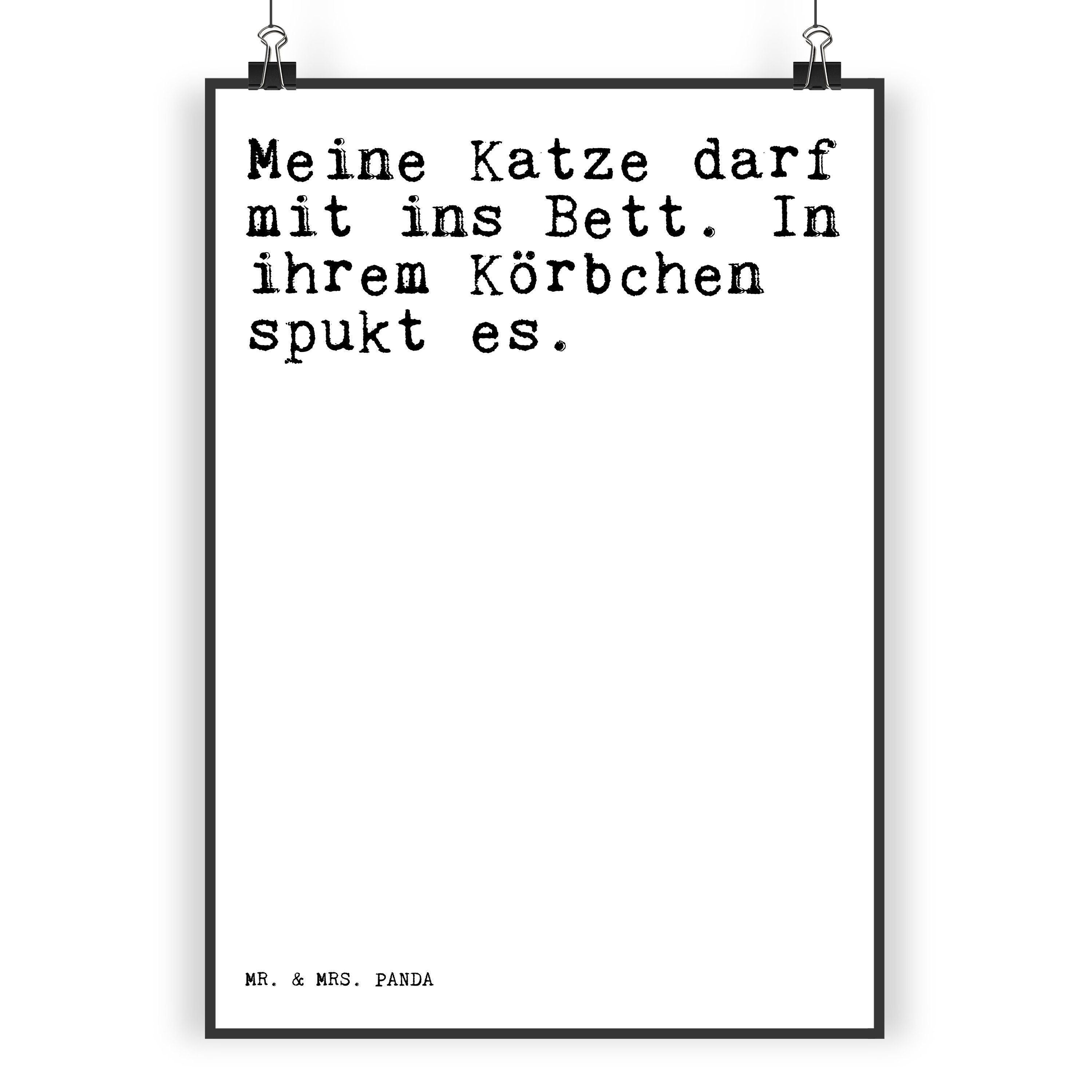 Mr. & Mrs. Panda Poster »Meine Katze darf mit... Weiß Geschenk